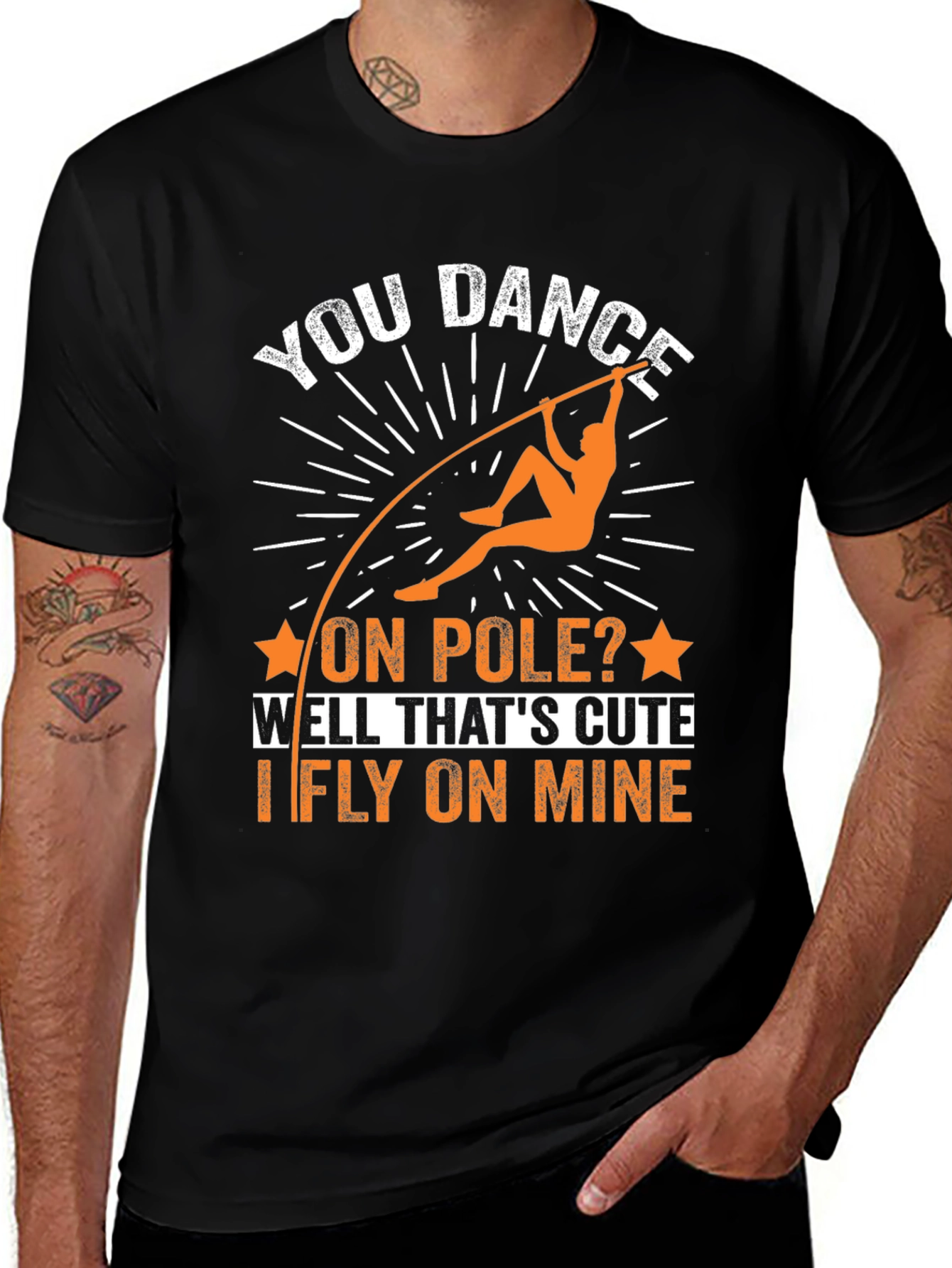 Variant 18 of Pole Vaulting Humor T-Shirt - I Fly On Mine