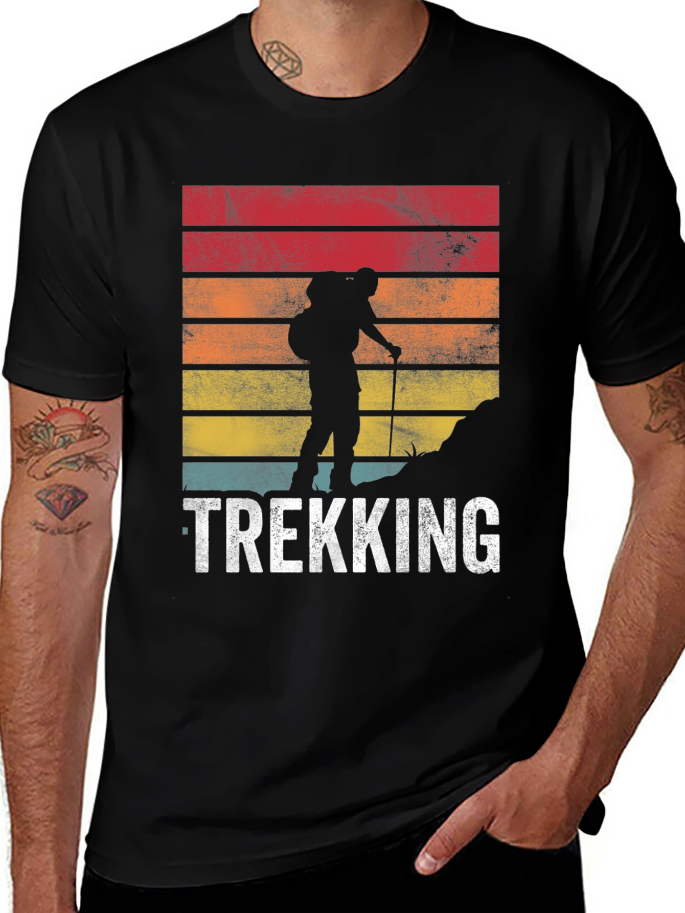 Variant 24 of Trekking Adventure Tee - Hiking Silhouette T-Shirt
