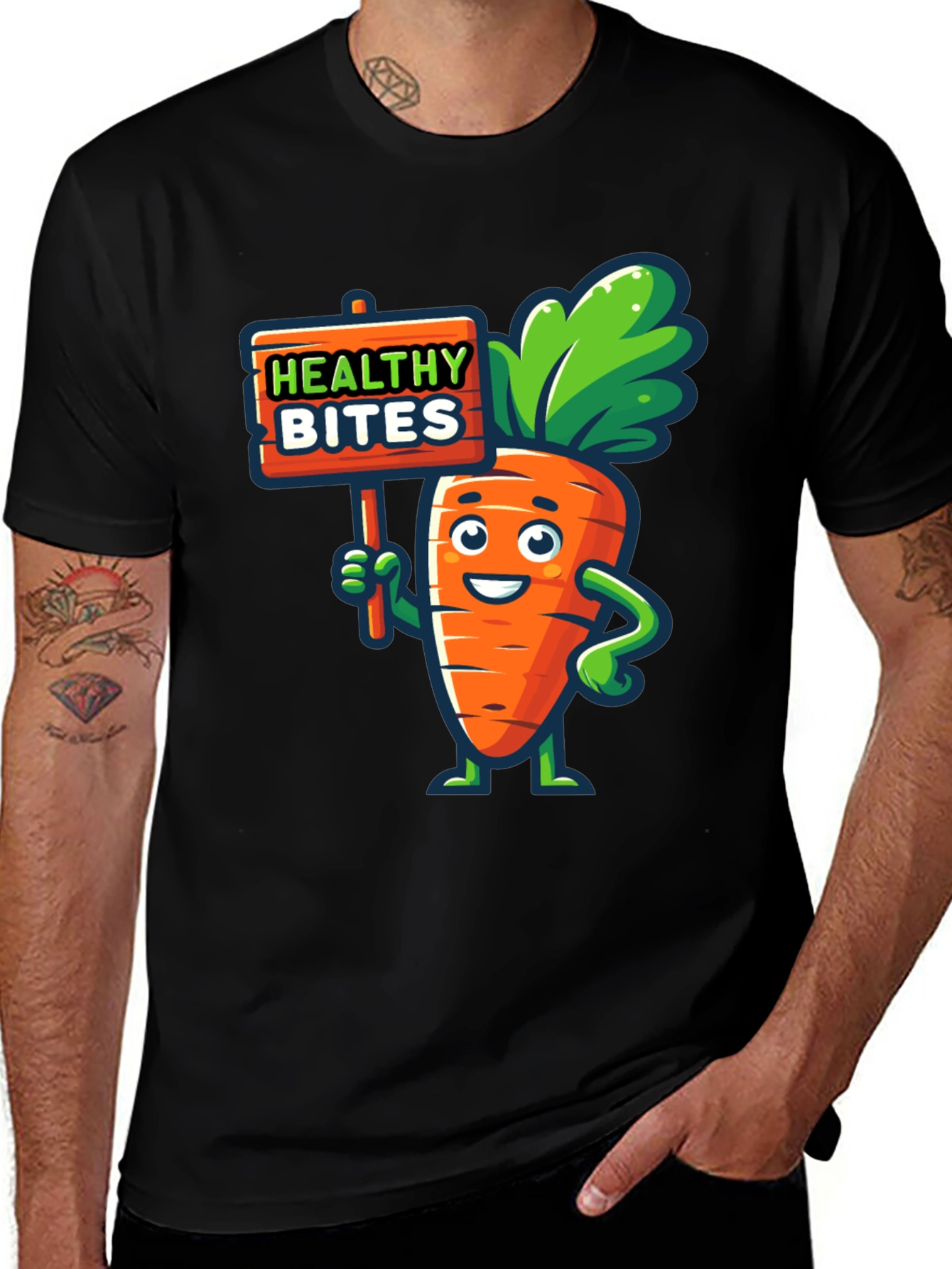 Variant 18 of Healthy Bites Carrot Cartoon Graphic T-Shirt