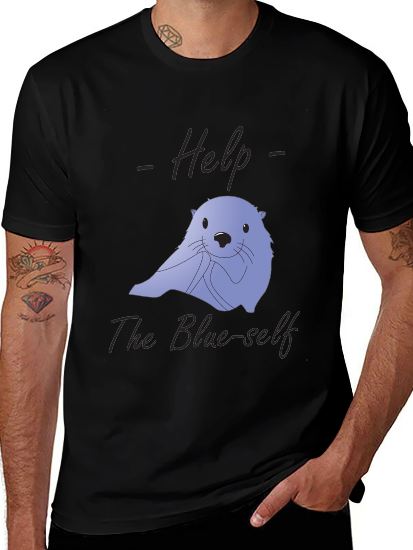 Variant 3 of Help The Blue-Self T-Shirt | Unique Graphic Tee