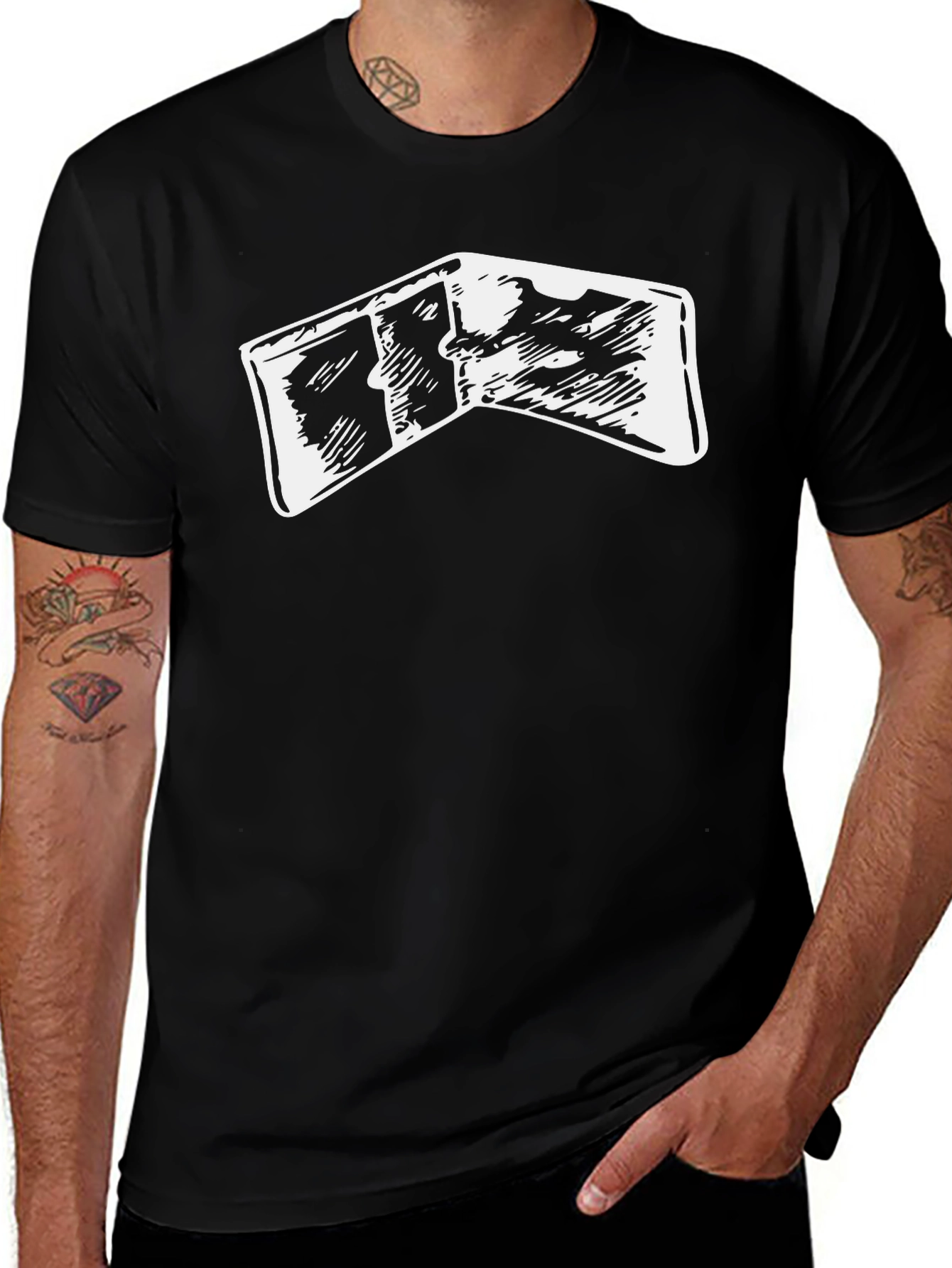 Wallet Graphic Tee - Cool Black T-Shirt