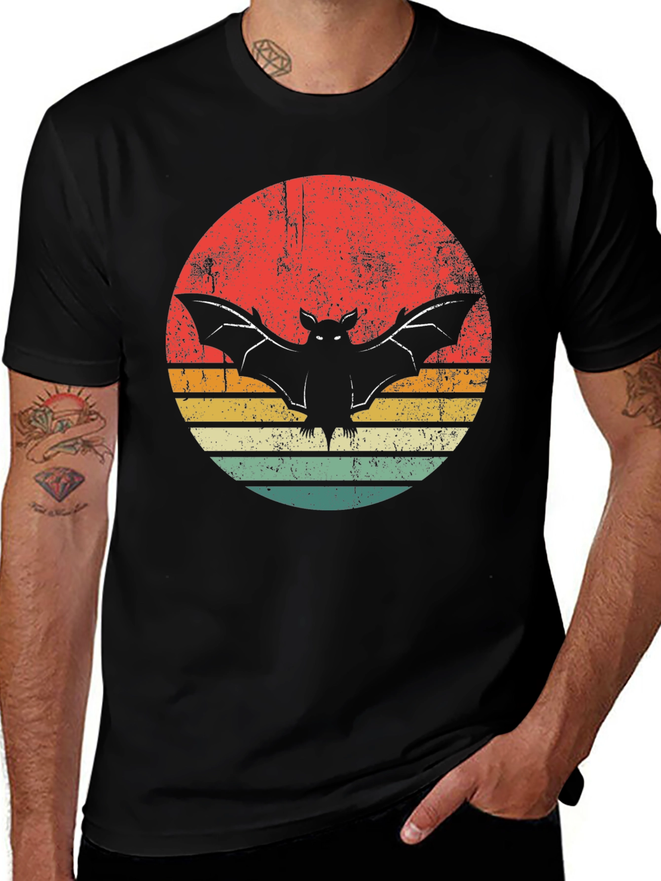 Variant 25 of Retro Bat Graphic T-Shirt - Halloween Style