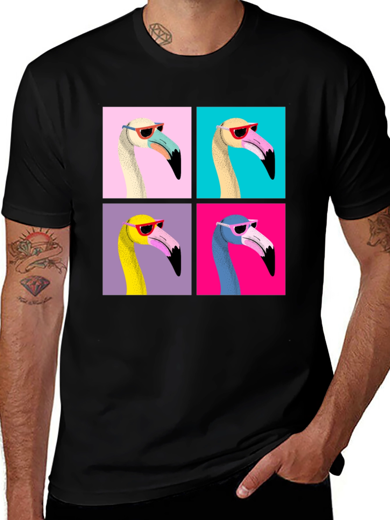 Variant 10 of Funky Flamingo Pop Art Graphic T-Shirt