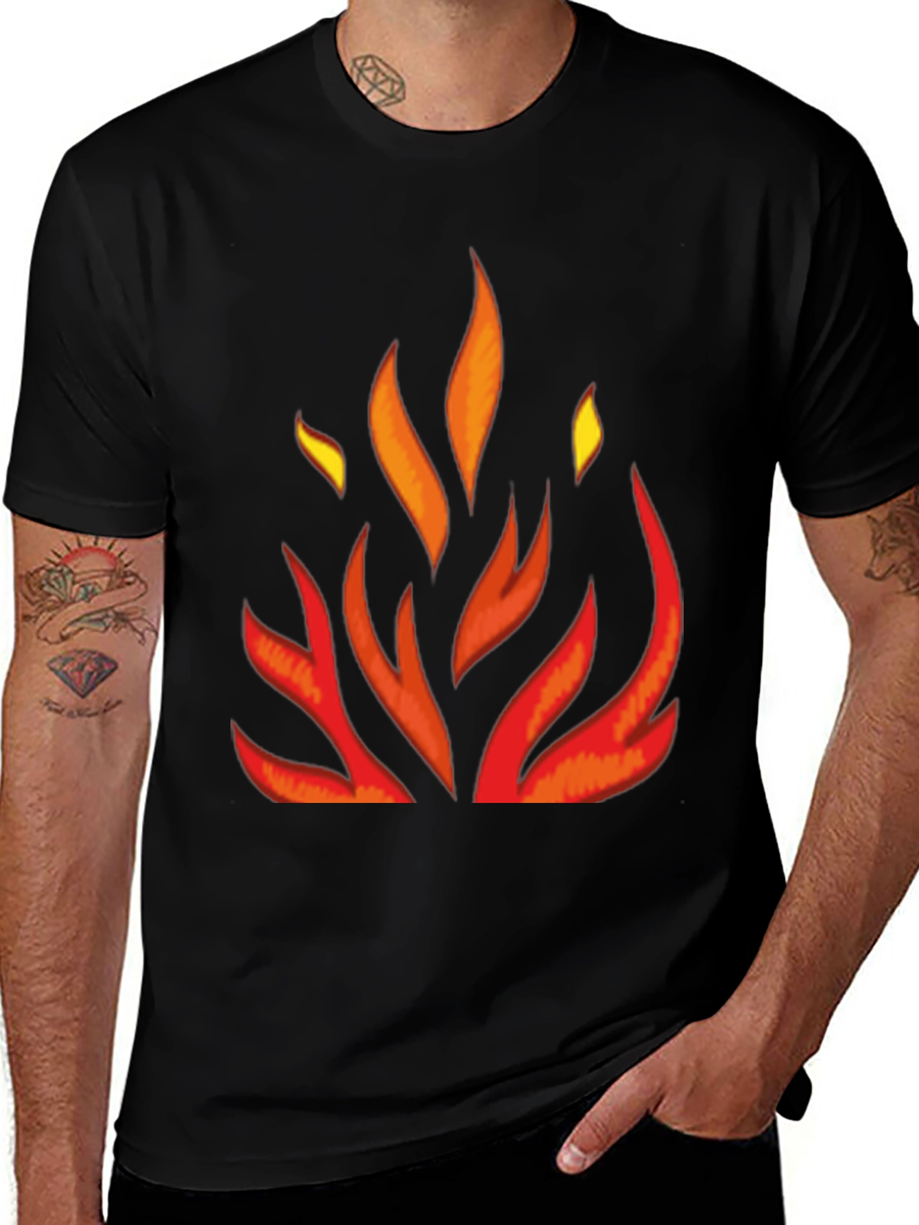 Variant 10 of Flame Graphic Black T-Shirt