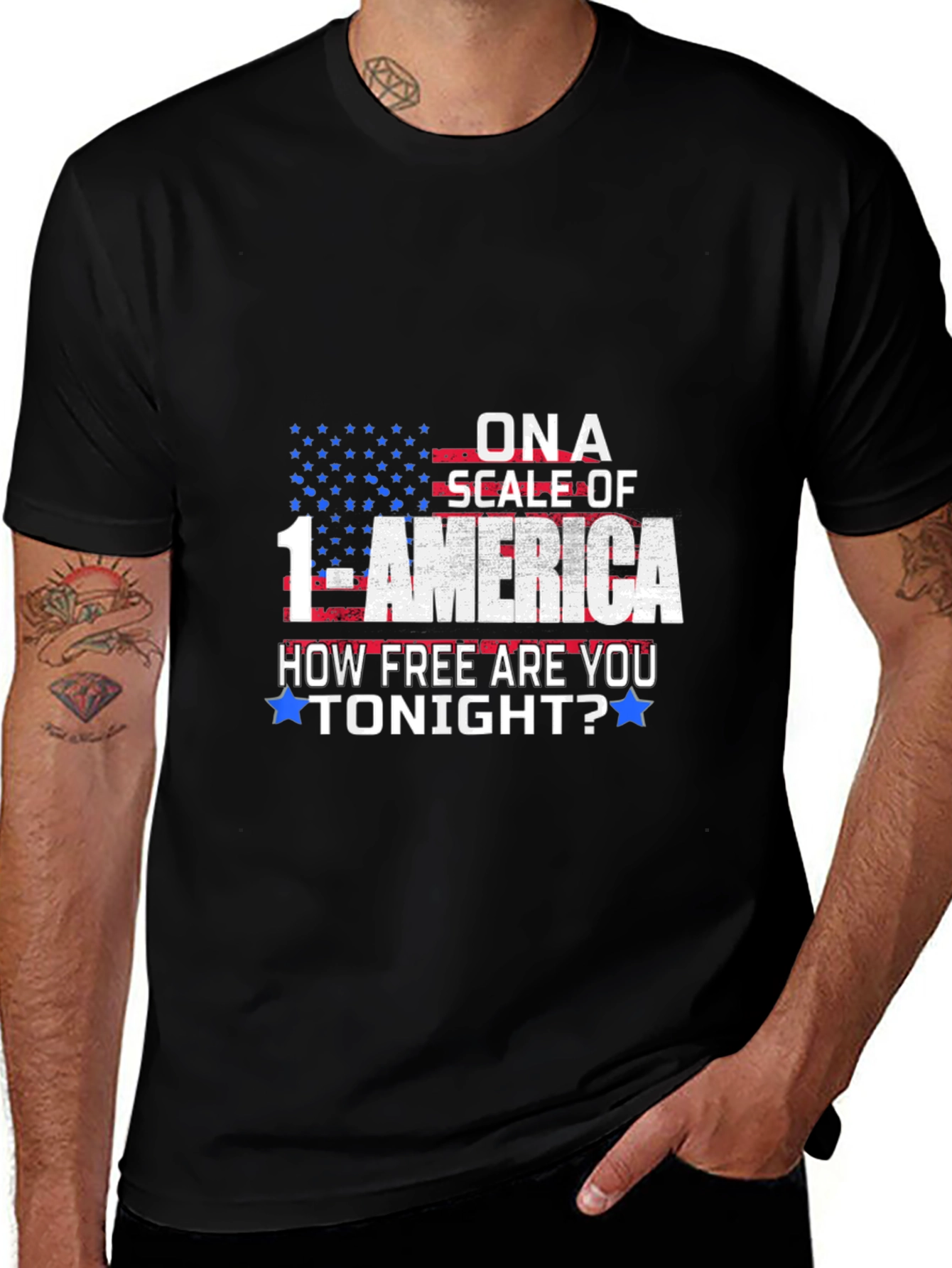 Variant 11 of Patriotic T-Shirt: On a Scale of 1-America Tee