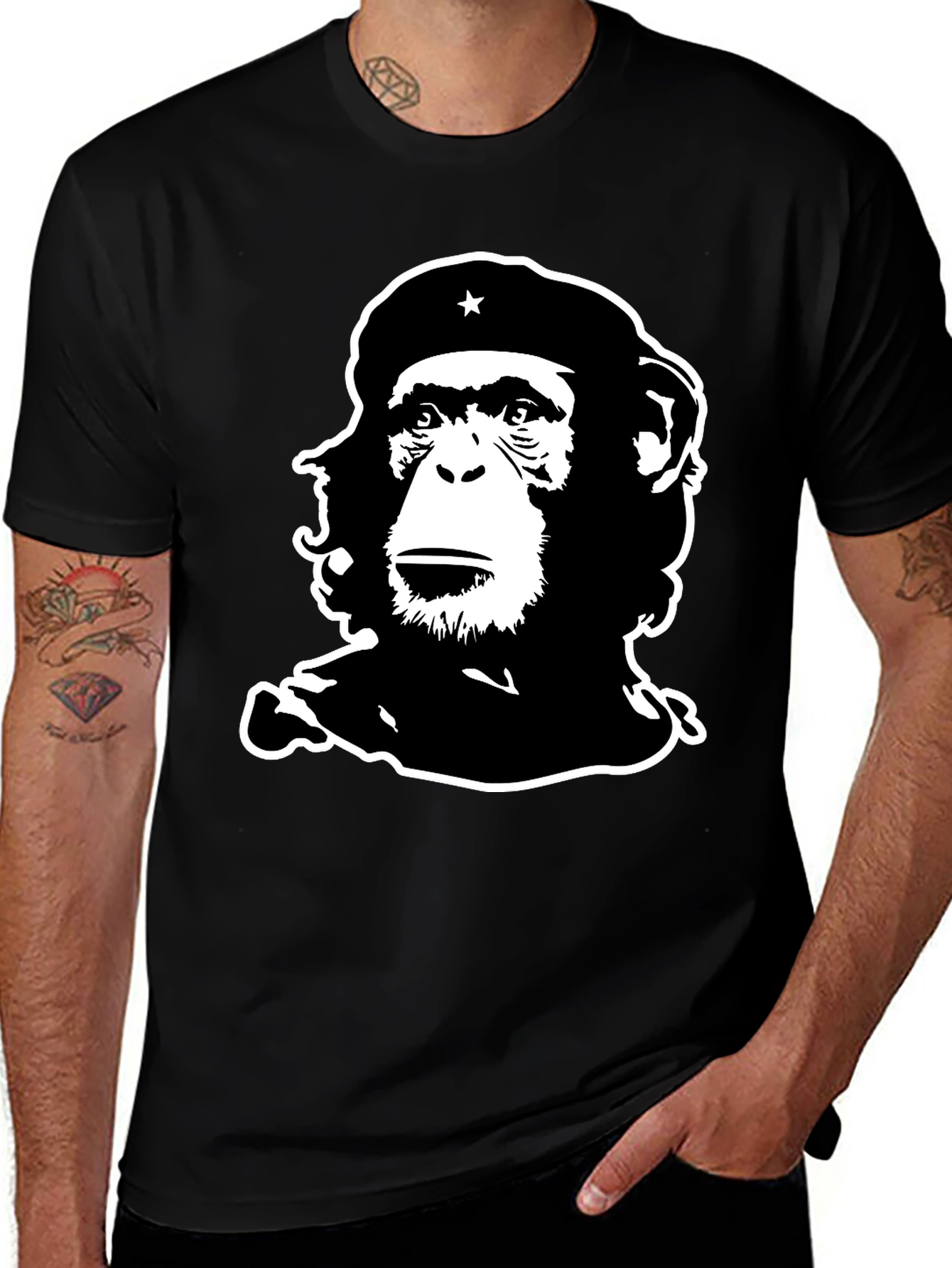 Variant 16 of Chimp Guevara T-Shirt - Black Graphic Tee