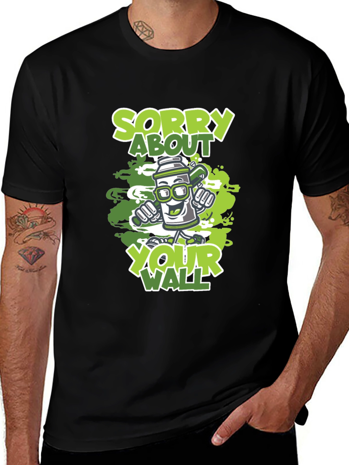 Variant 16 of Sorry About Your Wall Graffiti Art T-Shirt