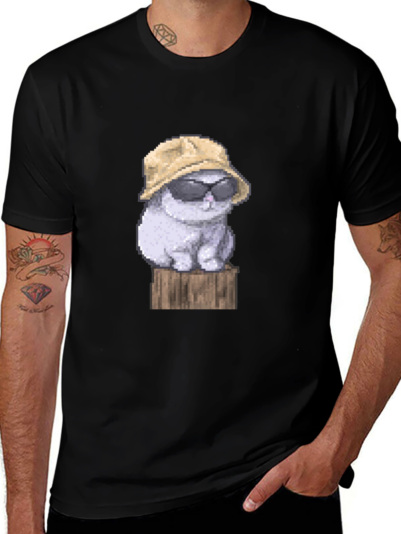 Variant 29 of Pixel Cat T-Shirt - Funny Graphic Tee