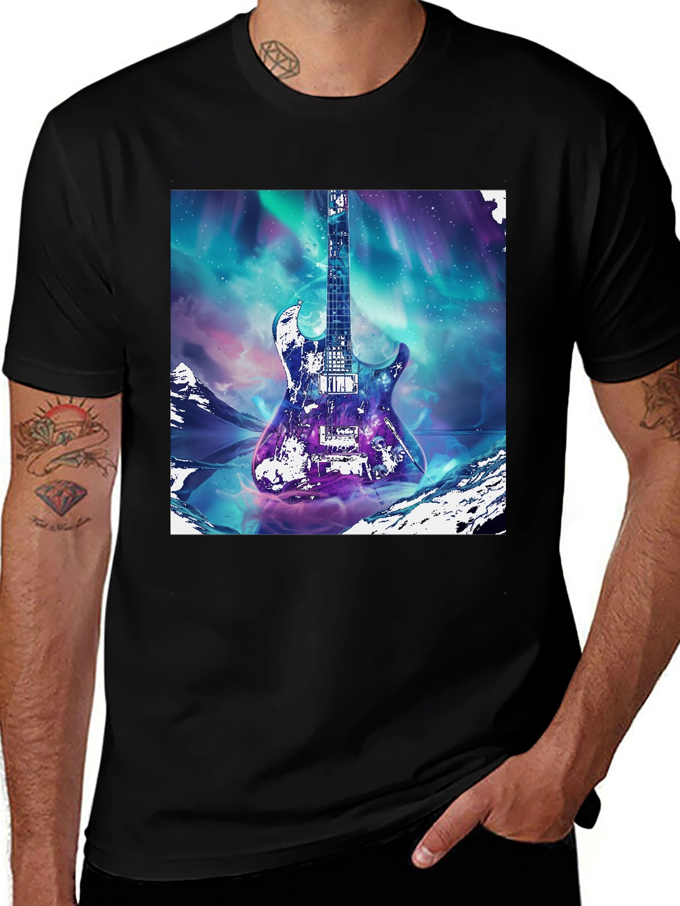 Guitar Aurora T-Shirt: Musical Galaxy Tee