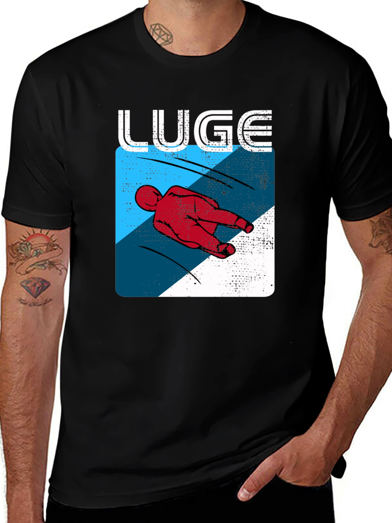Variant 20 of Luge Graphic Tee - Winter Sport T-Shirt