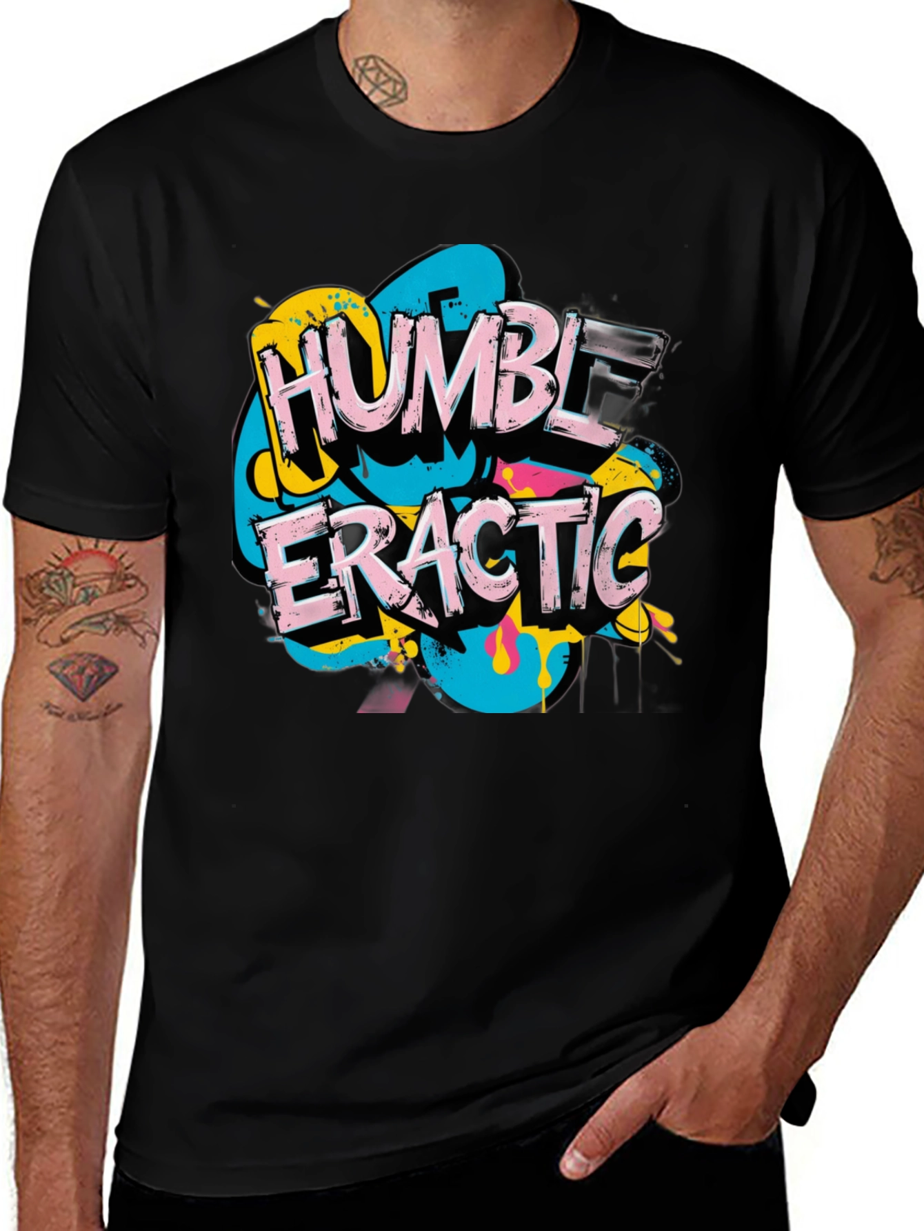 Variant 14 of Humble Eratic Graphic T-Shirt - Men's Black Tee