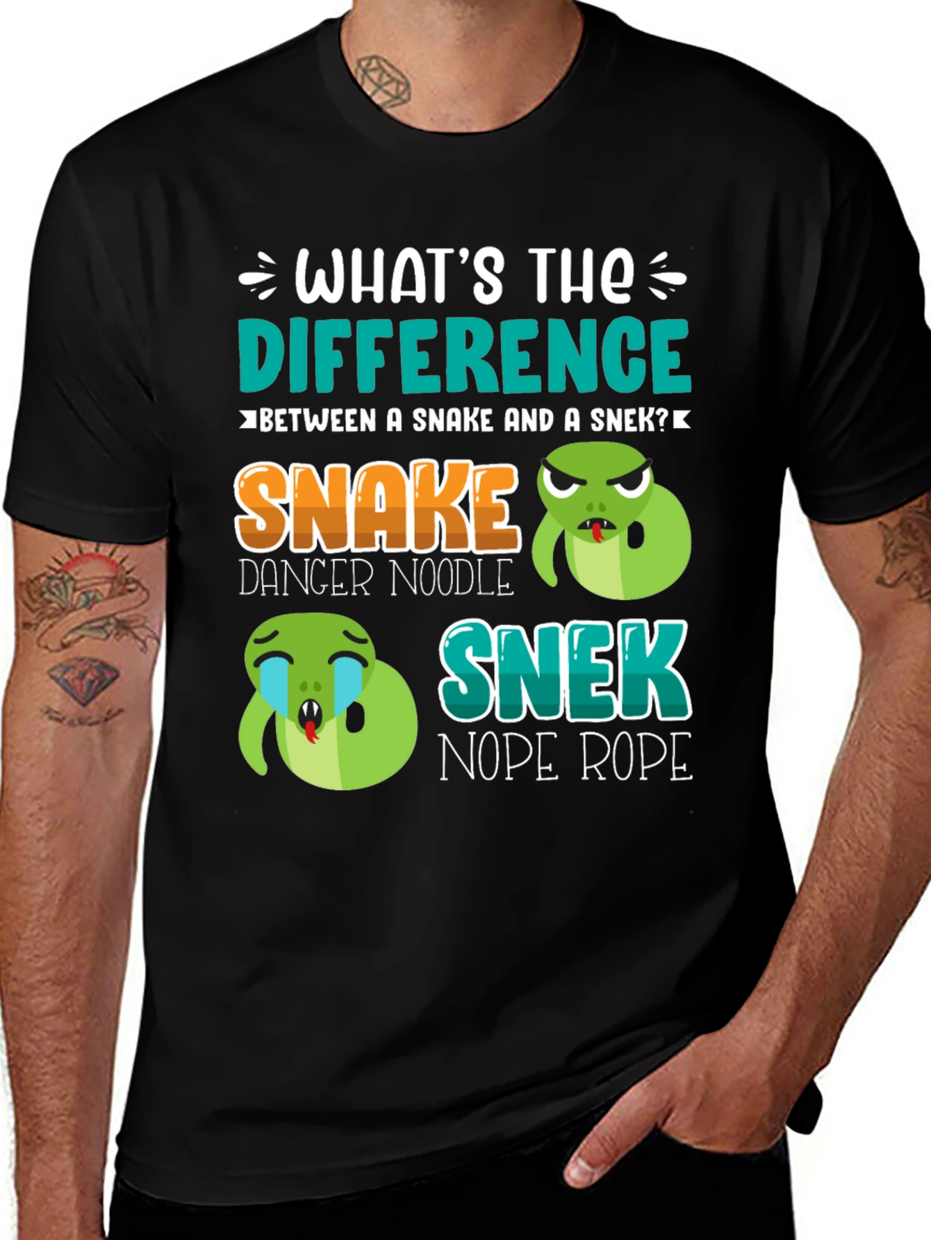 Variant 13 of Snake vs Snek T-Shirt: Danger Noodle vs Nope Rope Tee