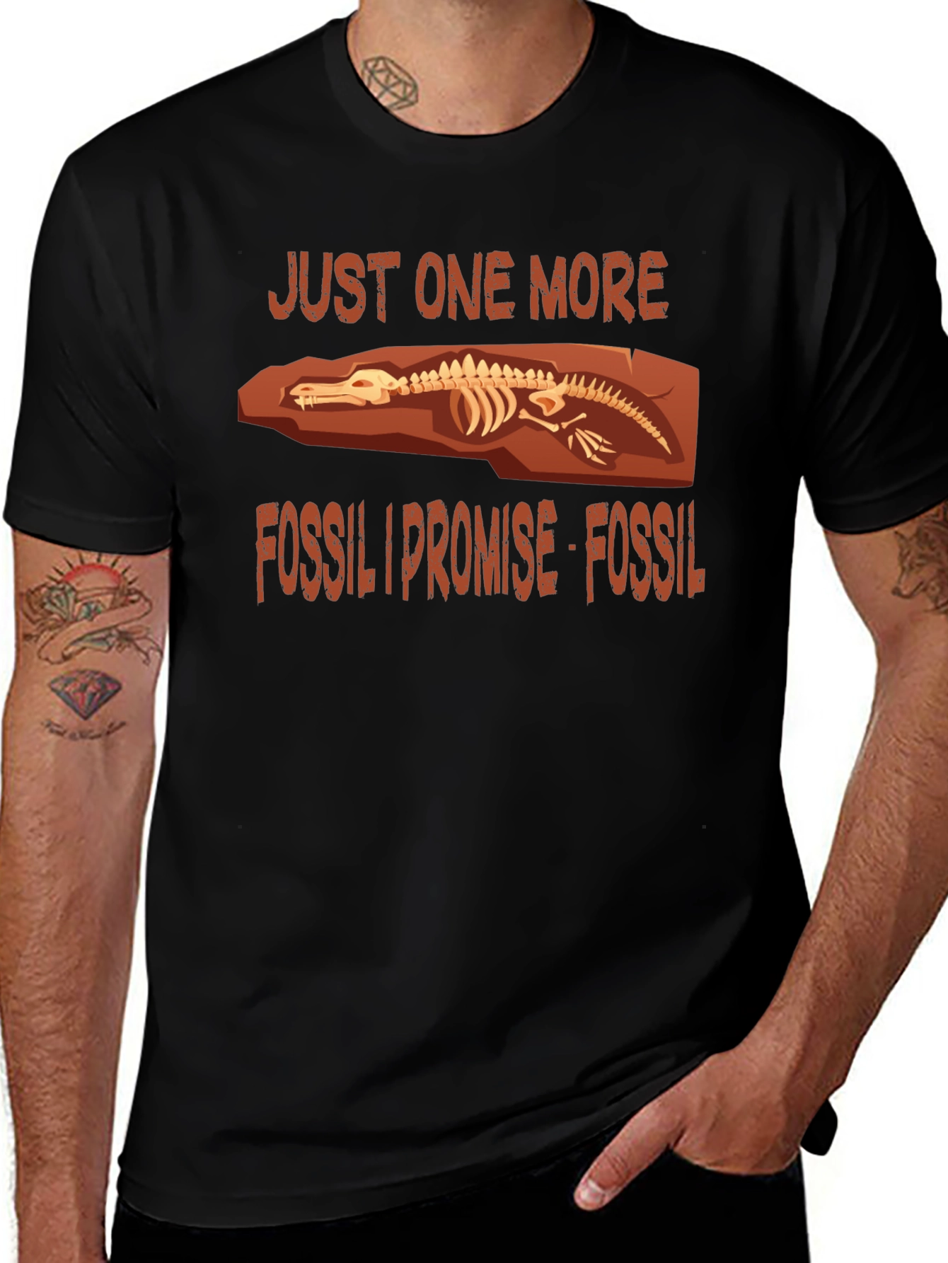 Variant 9 of Just One More Fossil T-Shirt - Paleontology Humor Tee