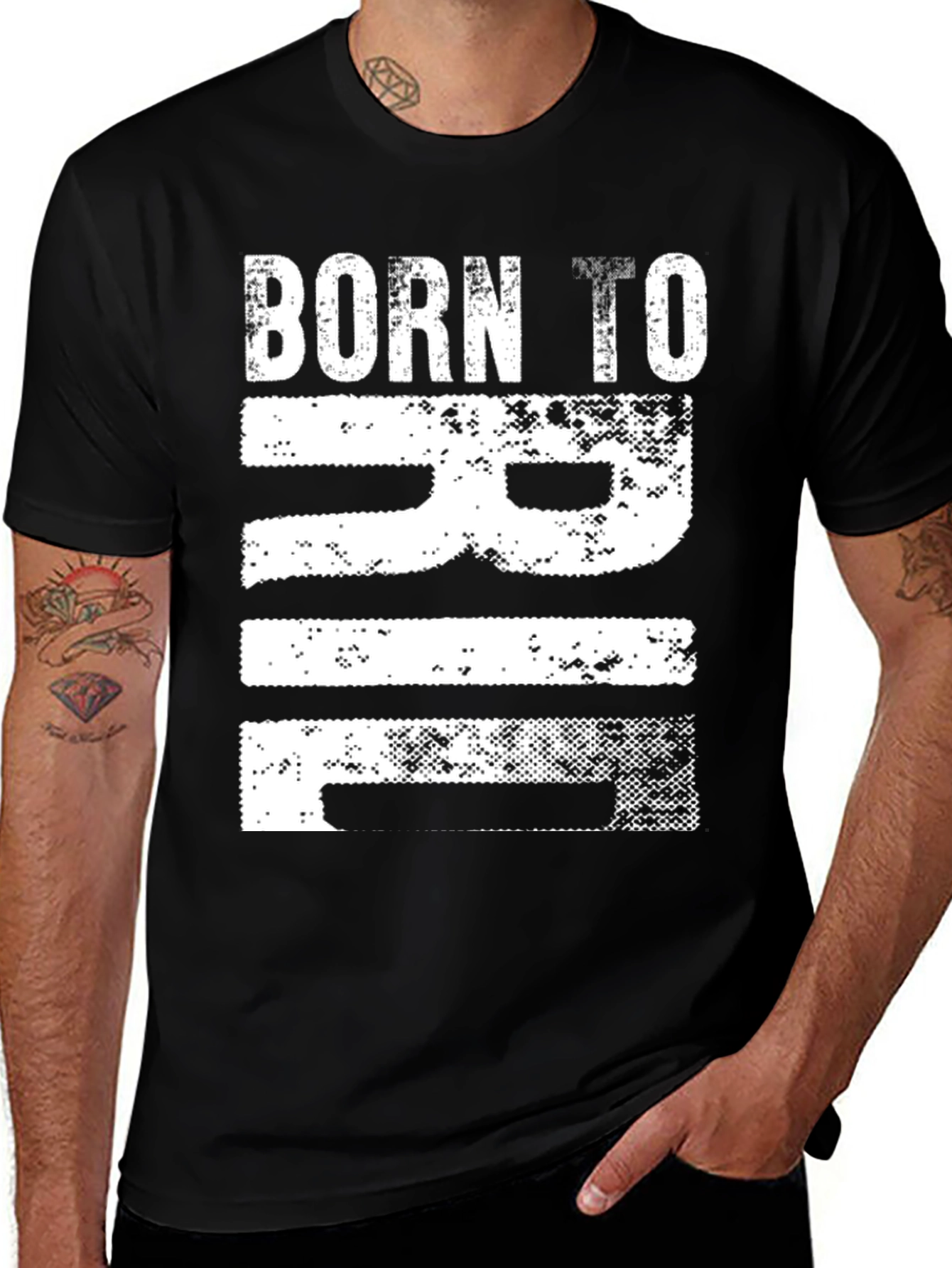 Variant 2 of Born to RIF T-Shirt - Distressed Graphic Tee