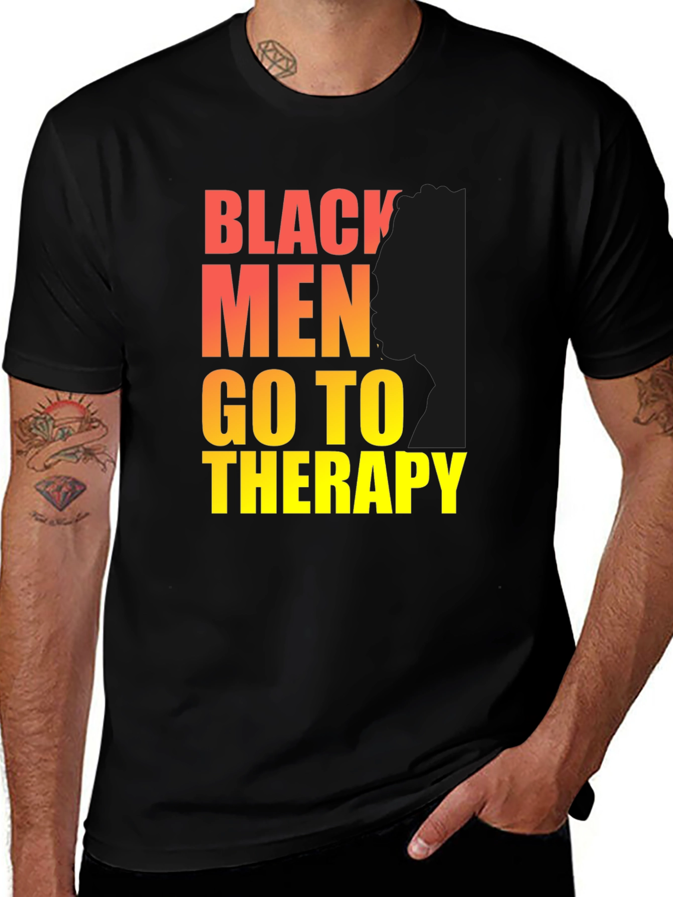Variant 23 of Black Men Go To Therapy T-Shirt