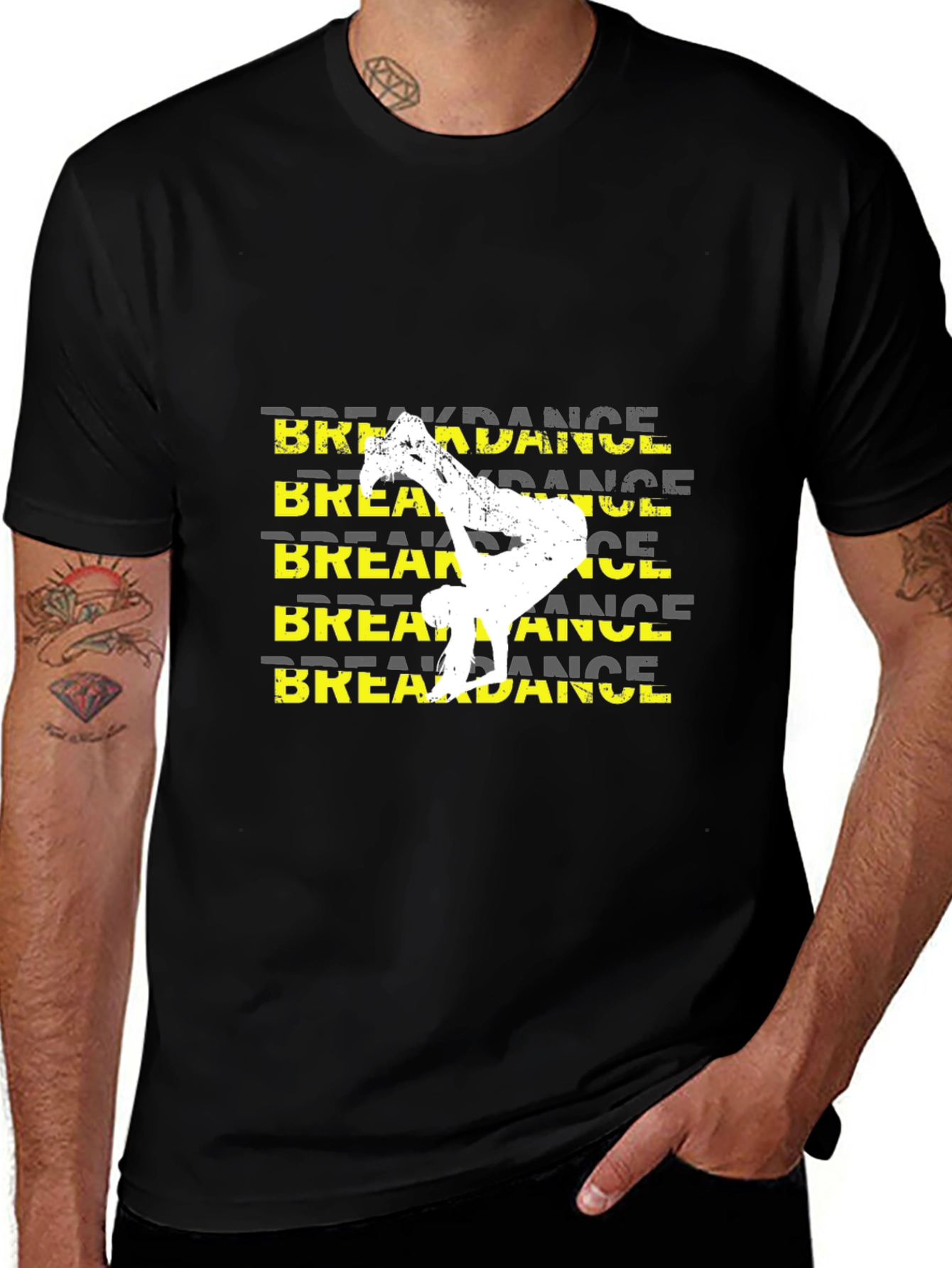 Variant 4 of Breakdance Graphic Tee - Black Casual T-Shirt