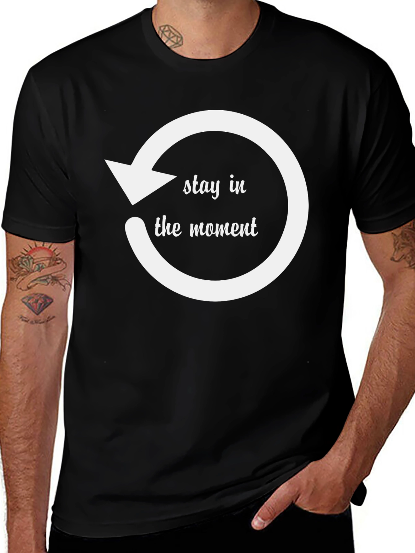 Variant 8 of Stay in the Moment Graphic Tee - Black