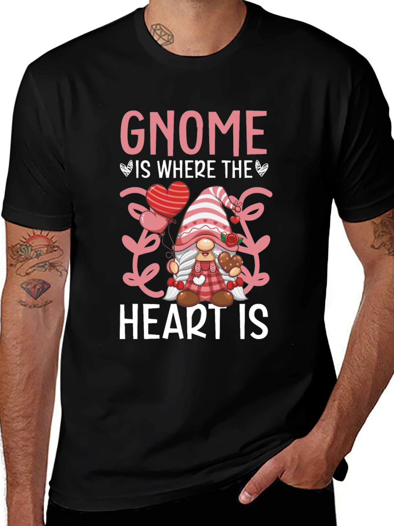 Variant 21 of Gnome Is Where The Heart Is Valentine's Day T-Shirt