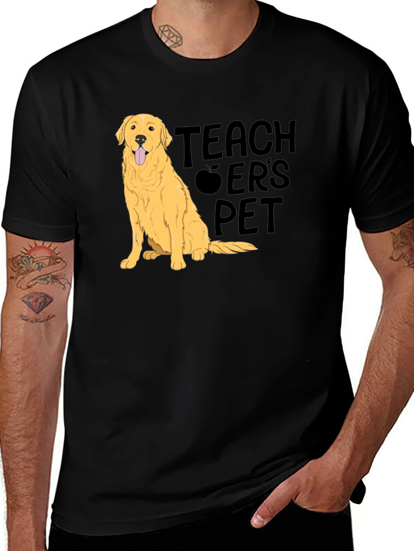 Variant 10 of Teacher's Pet T-Shirt - Golden Retriever Design