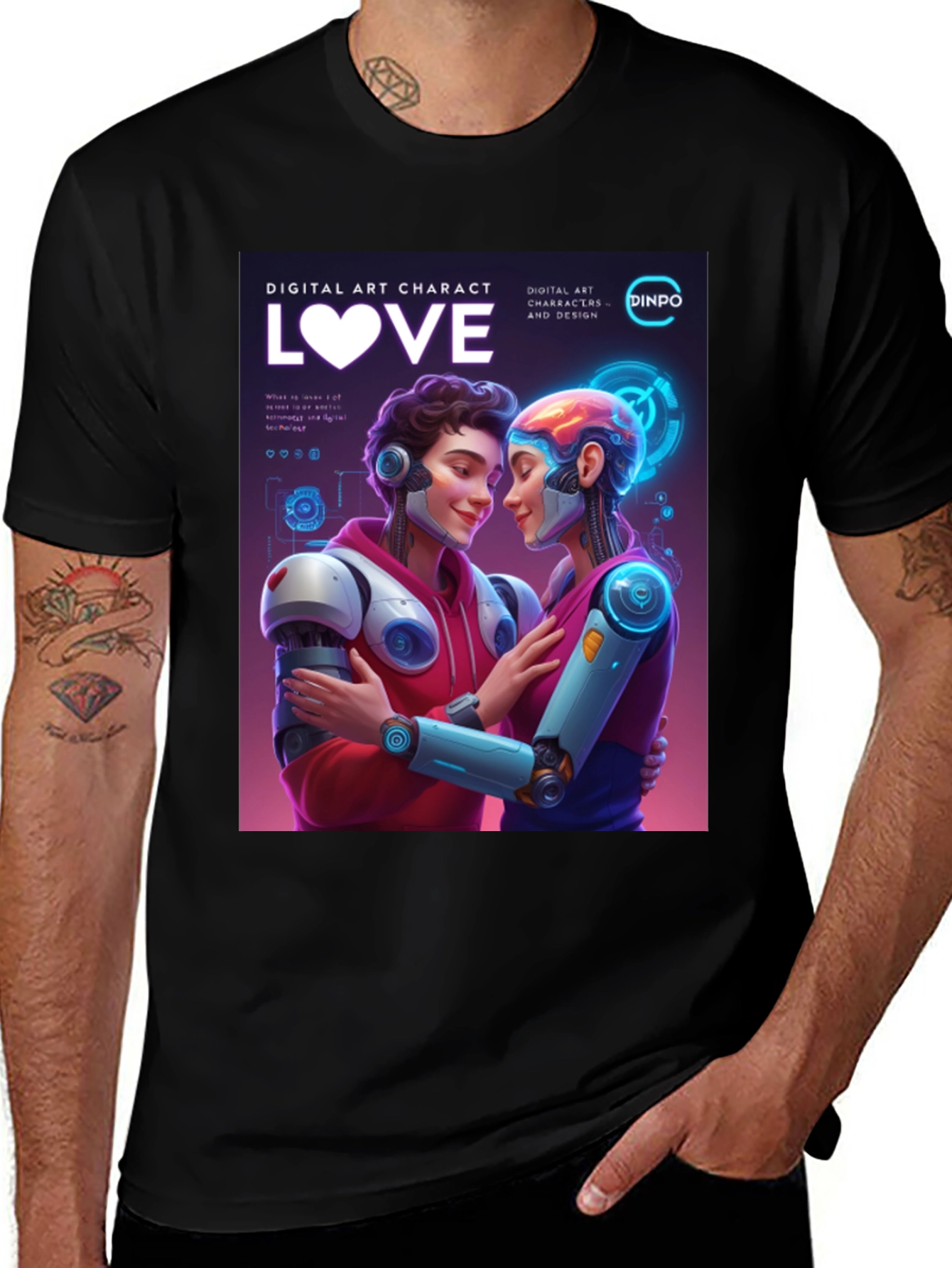 Robotic Love T-Shirt - Digital Art Character Design