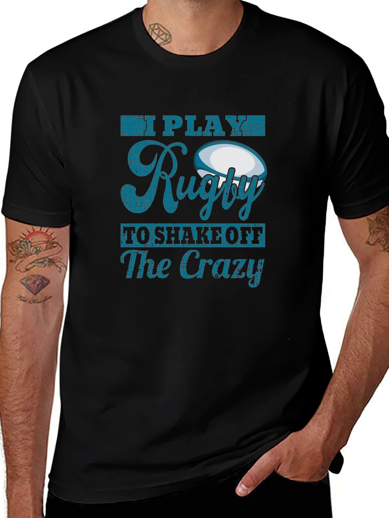 Variant 20 of Rugby Player Tee: I Play Rugby to Shake Off The Crazy T-Shirt