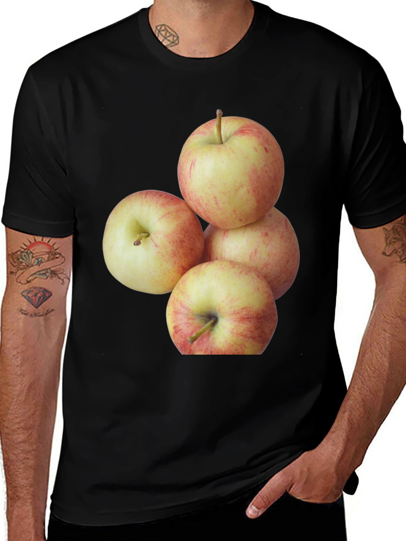 Apple Stack Graphic Tee - Casual Style