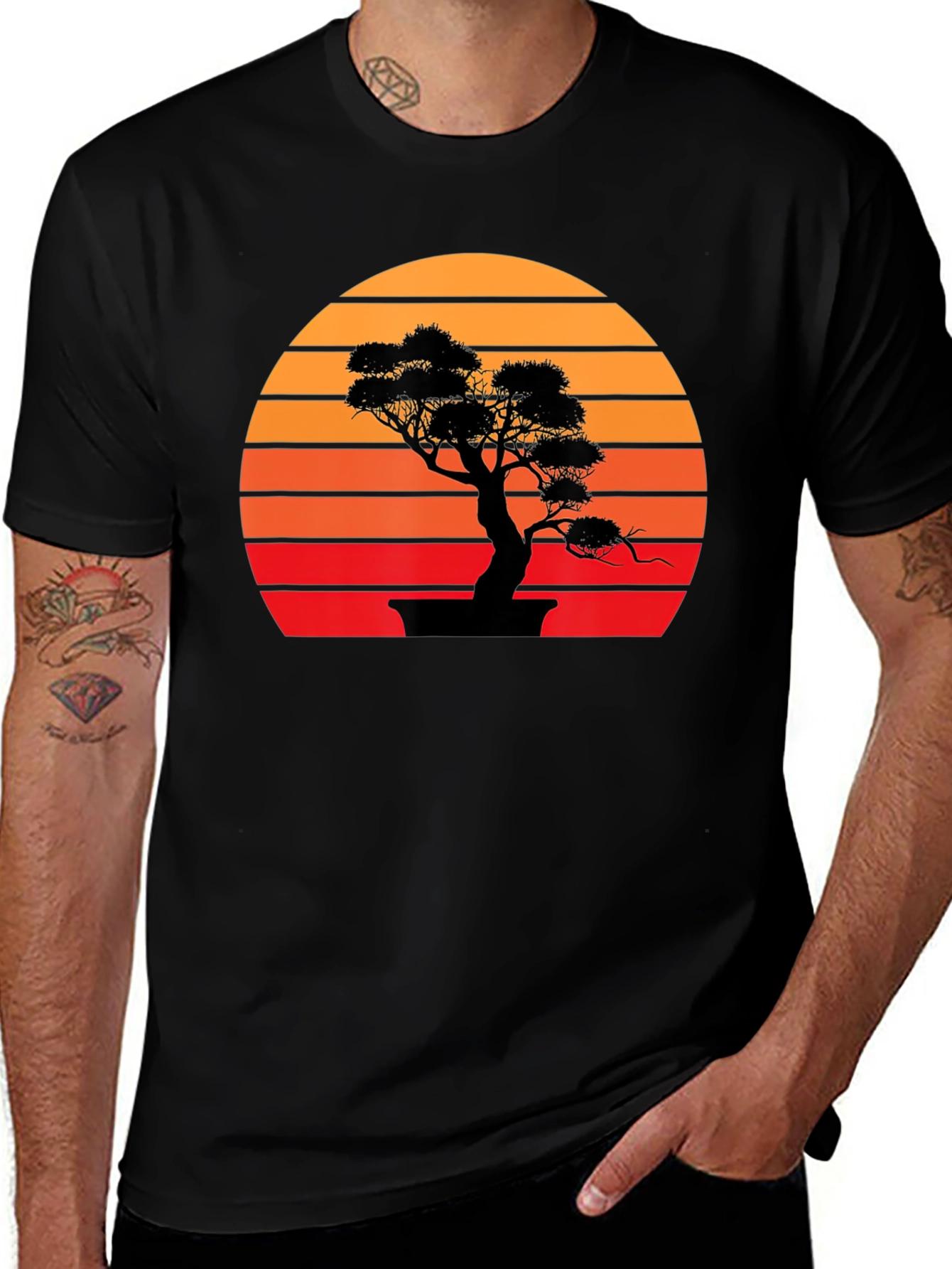 Bonsai Sunset Graphic Tee - Stylish Casual Wear