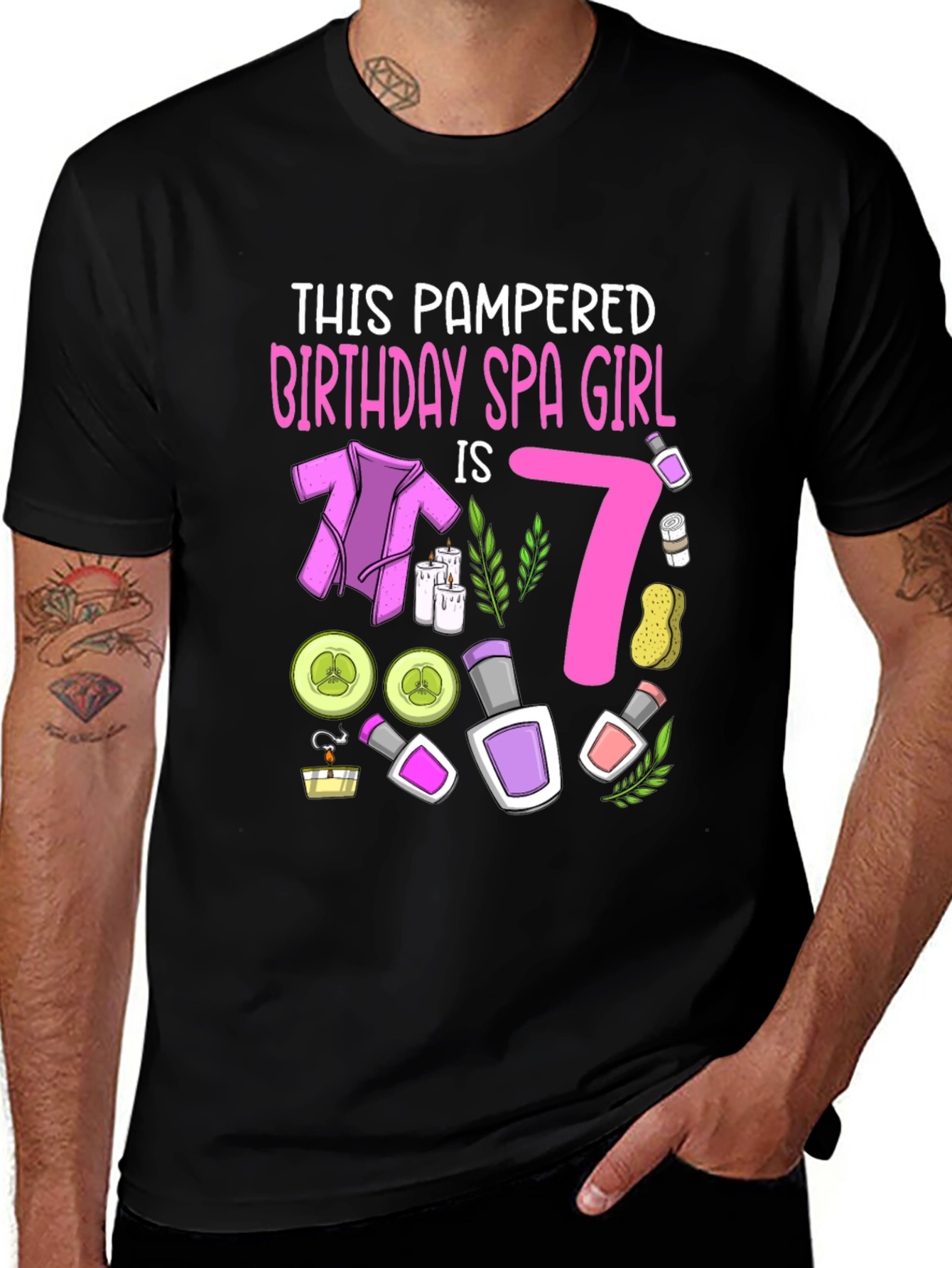 Variant 4 of Pampered Birthday Spa Girl 7th Birthday T-Shirt