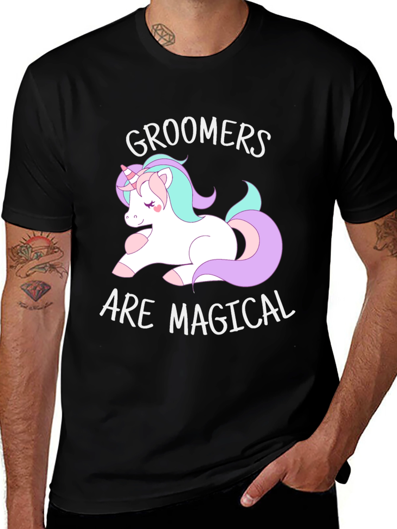 Groomers are Magical T-Shirt, Cute Unicorn Graphic Tee