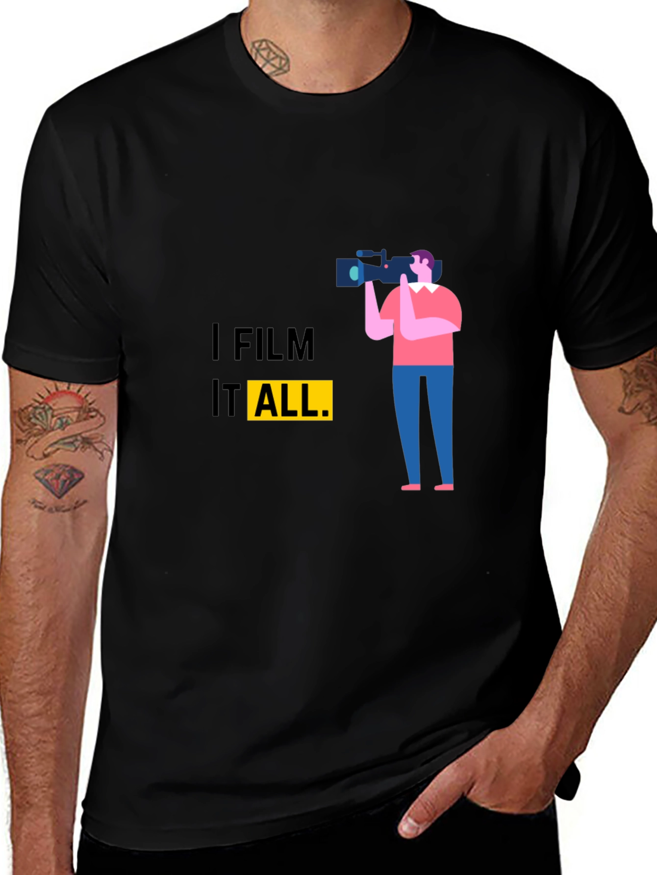 Variant 6 of I Film It All Black Graphic Tee
