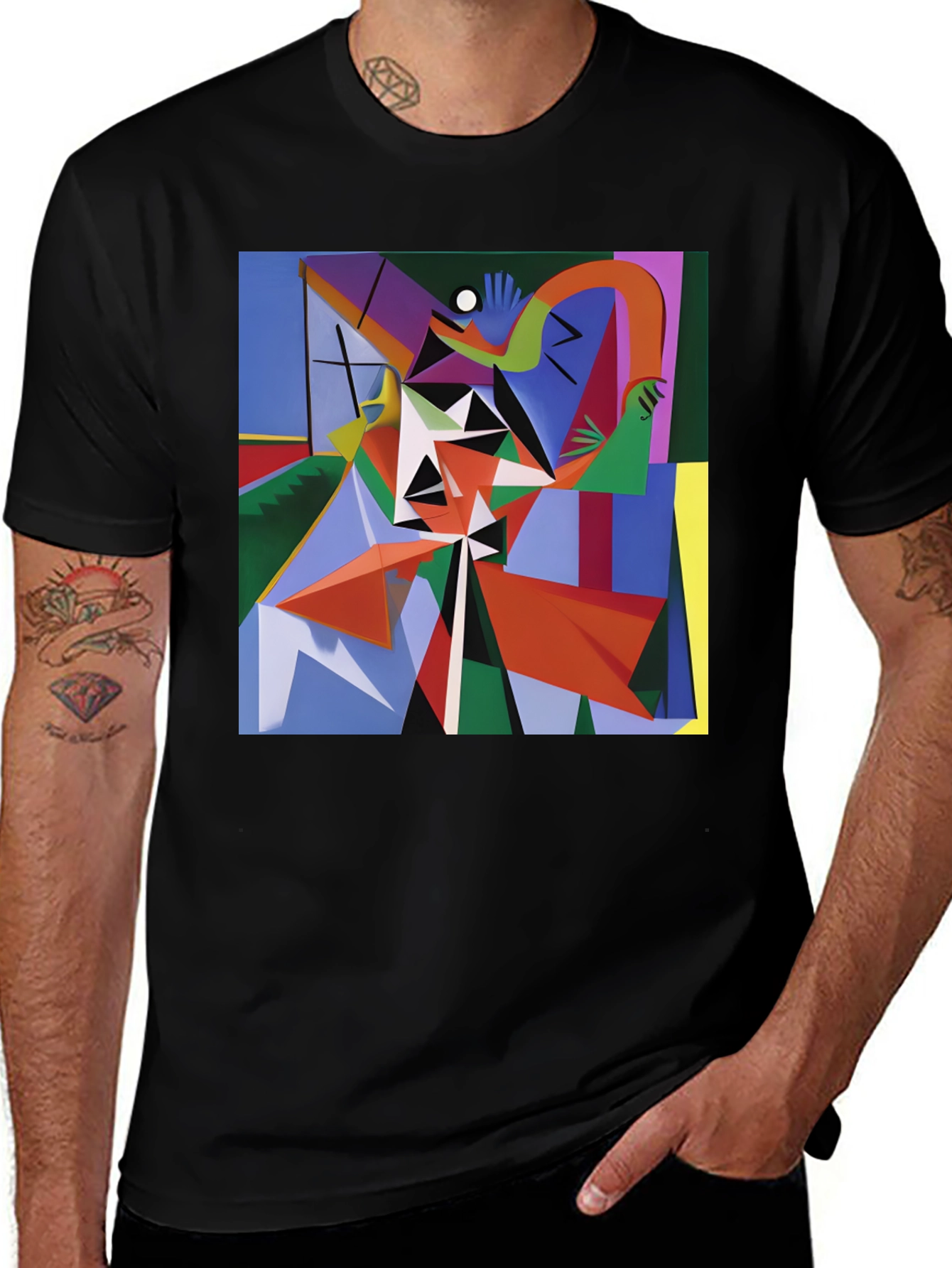 Variant 15 of Abstract Geometric Art Print Black T-Shirt