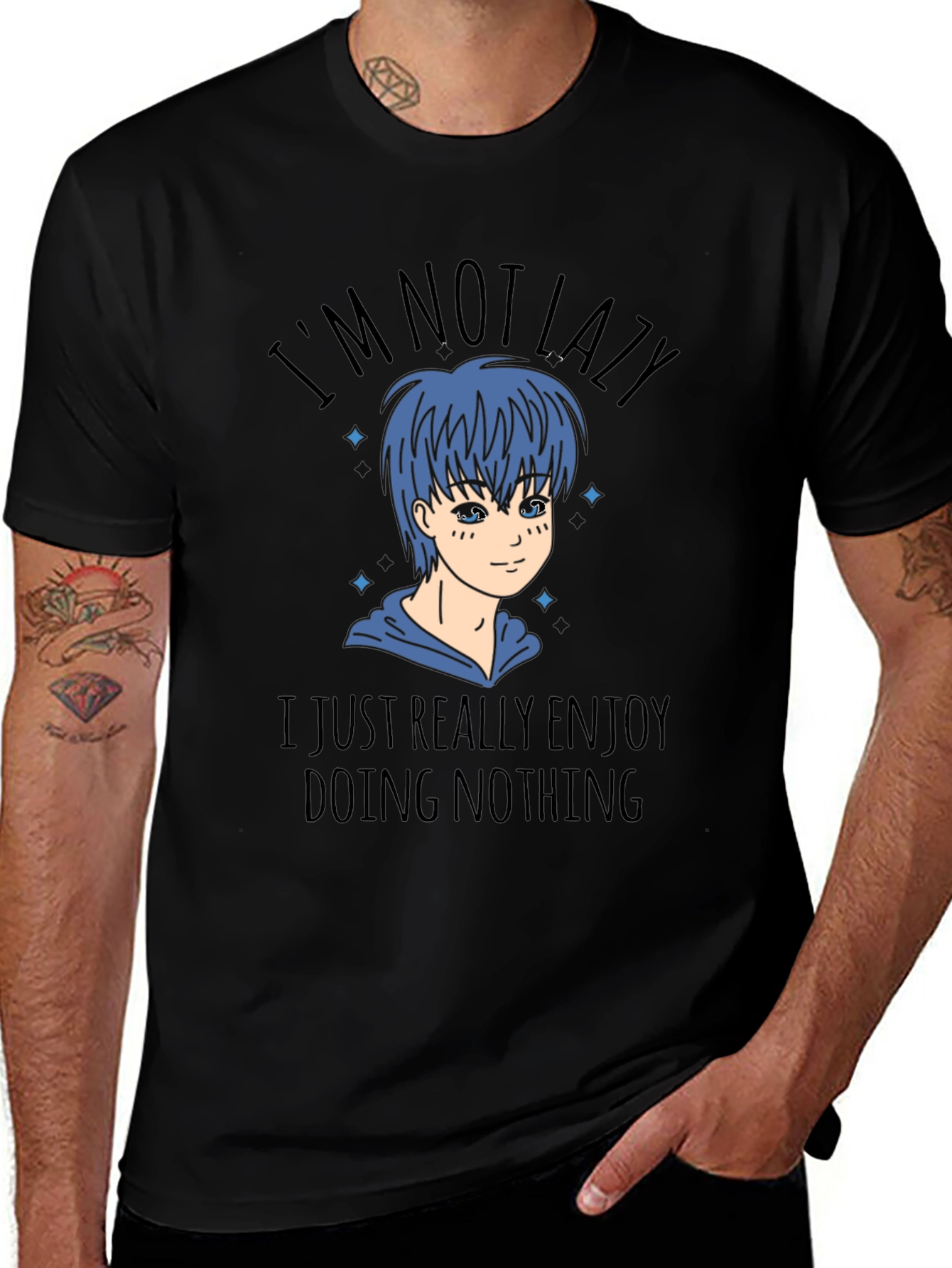 Variant 19 of I'm Not Lazy T-Shirt - Cartoon Graphic Tee