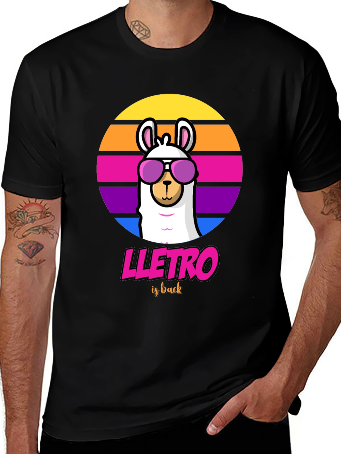Variant 10 of LLETRO Llama Retro Style T-Shirt