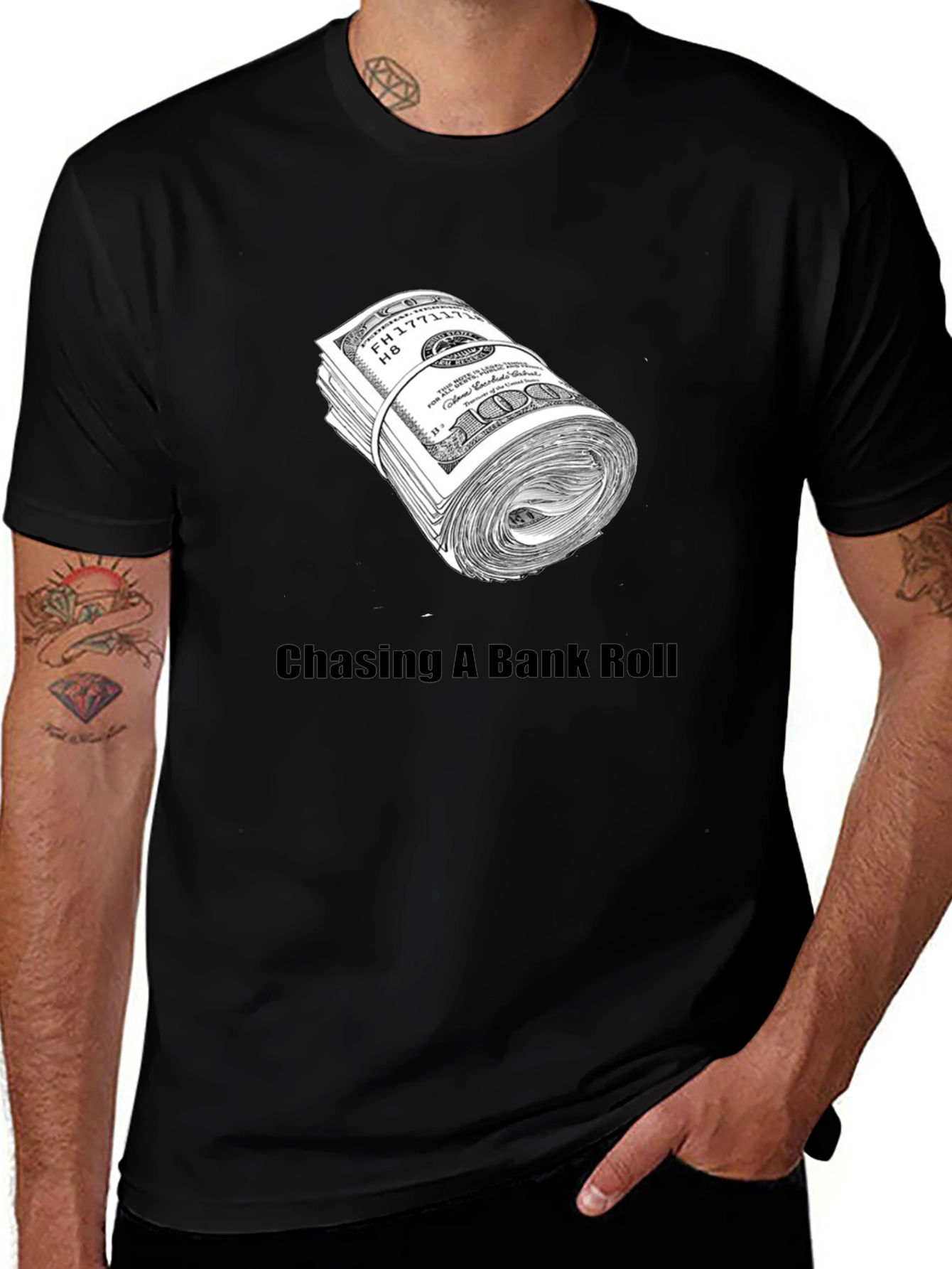 Variant 13 of Chasing a Bank Roll Graphic Tee - Black T-Shirt