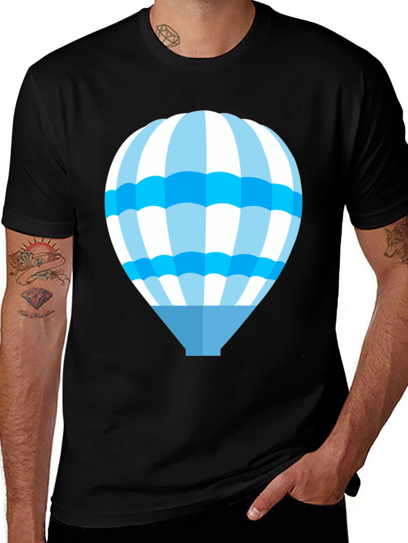 Variant 6 of Blue Hot Air Balloon Graphic T-Shirt
