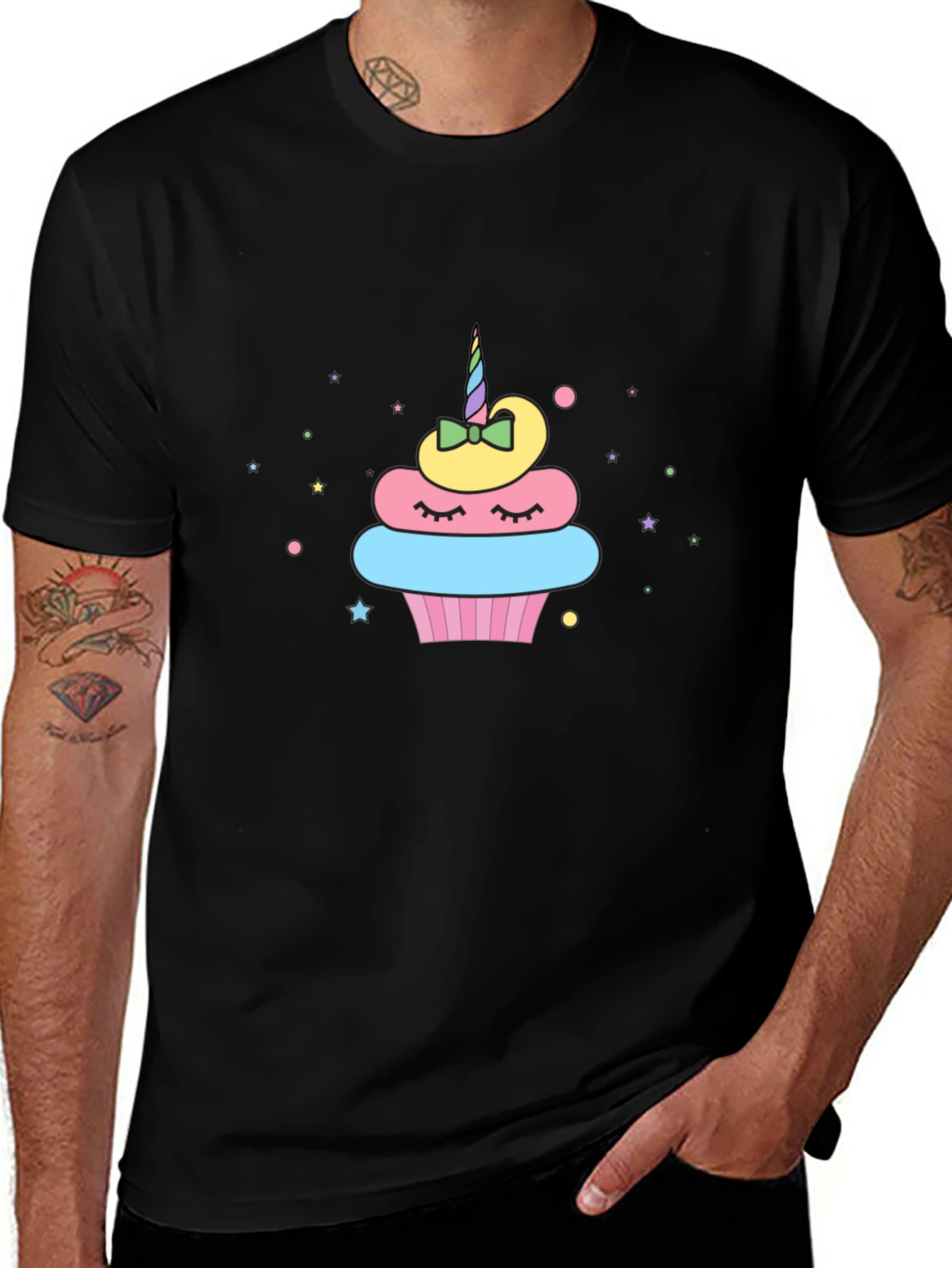 Variant 11 of Unicorn Cupcake Black T-Shirt