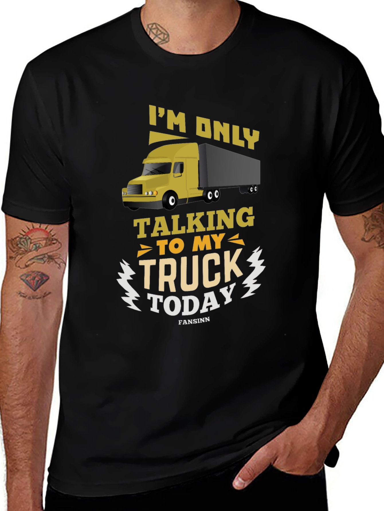 Variant 7 of Trucker's "Talking to My Truck" Black T-Shirt