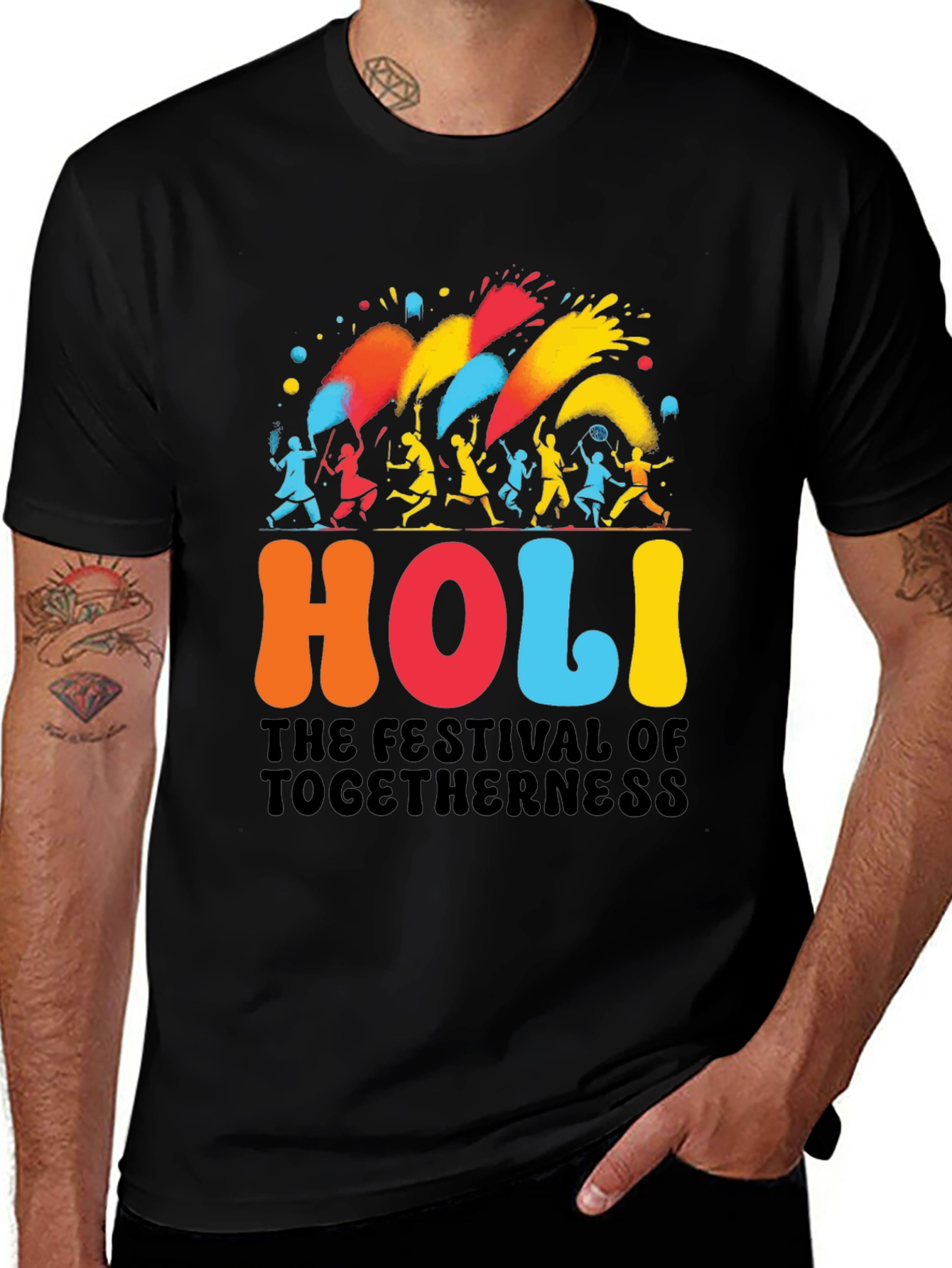Holi Festival of Togetherness Black T-Shirt