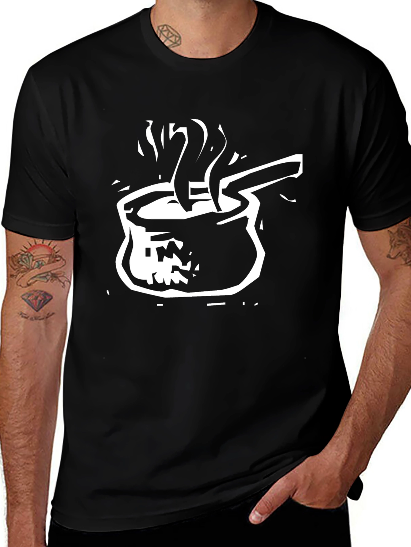Steaming Pot Black T-Shirt - Unique Design