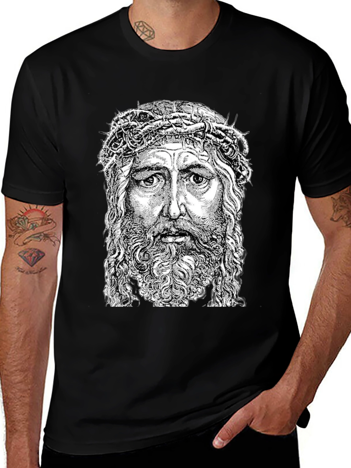 Jesus Graphic Tee - Crown of Thorns Design