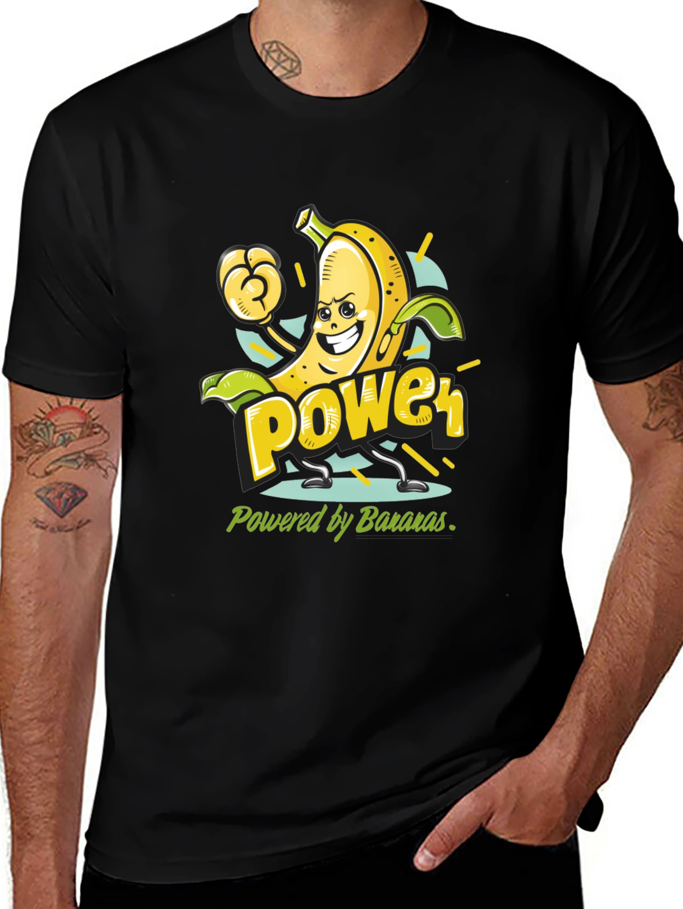 Variant 18 of Banana Power T-Shirt - Fruit Cartoon Tee