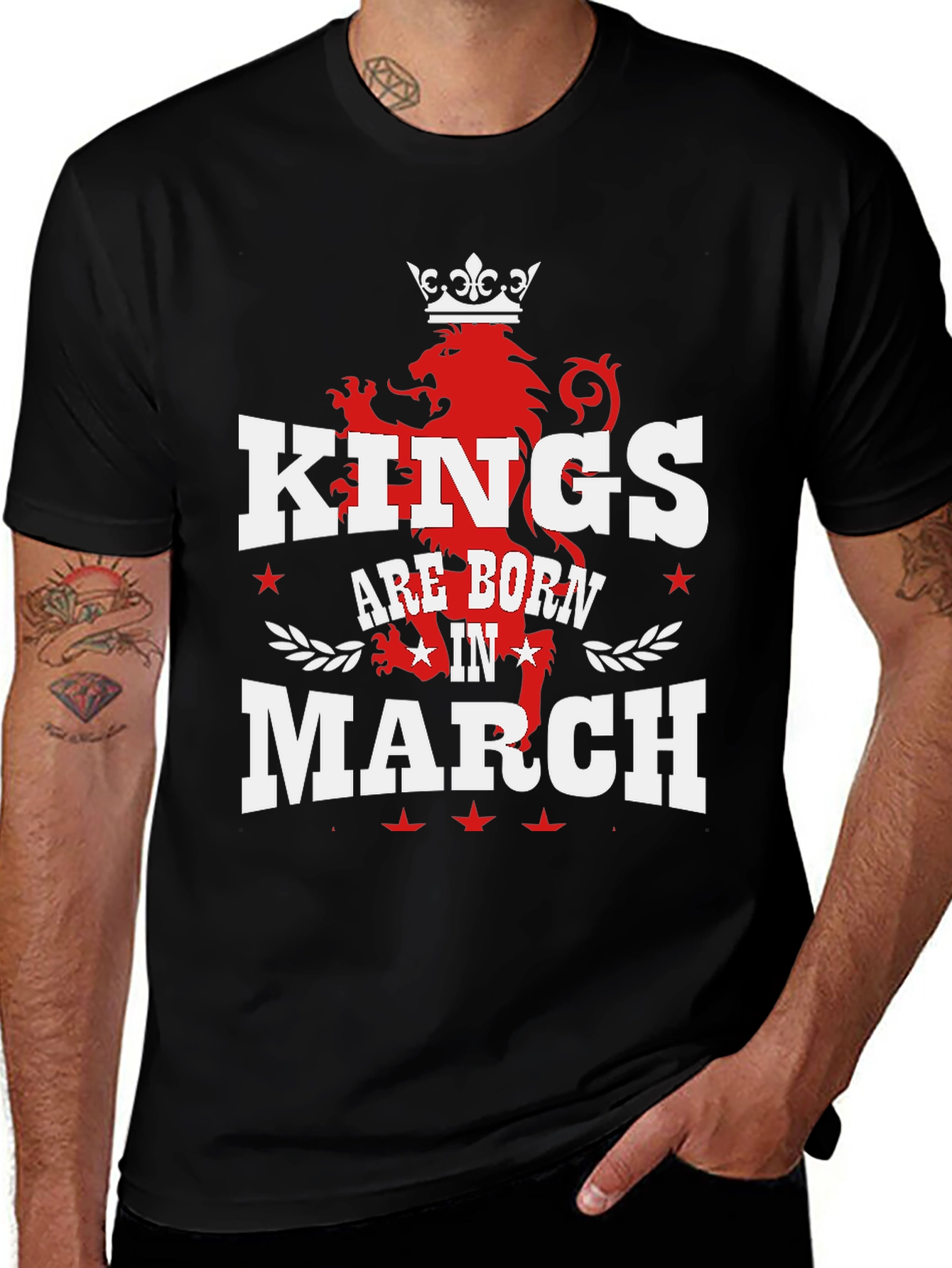 Black Kings Are Born In March Graphic T-Shirt main image