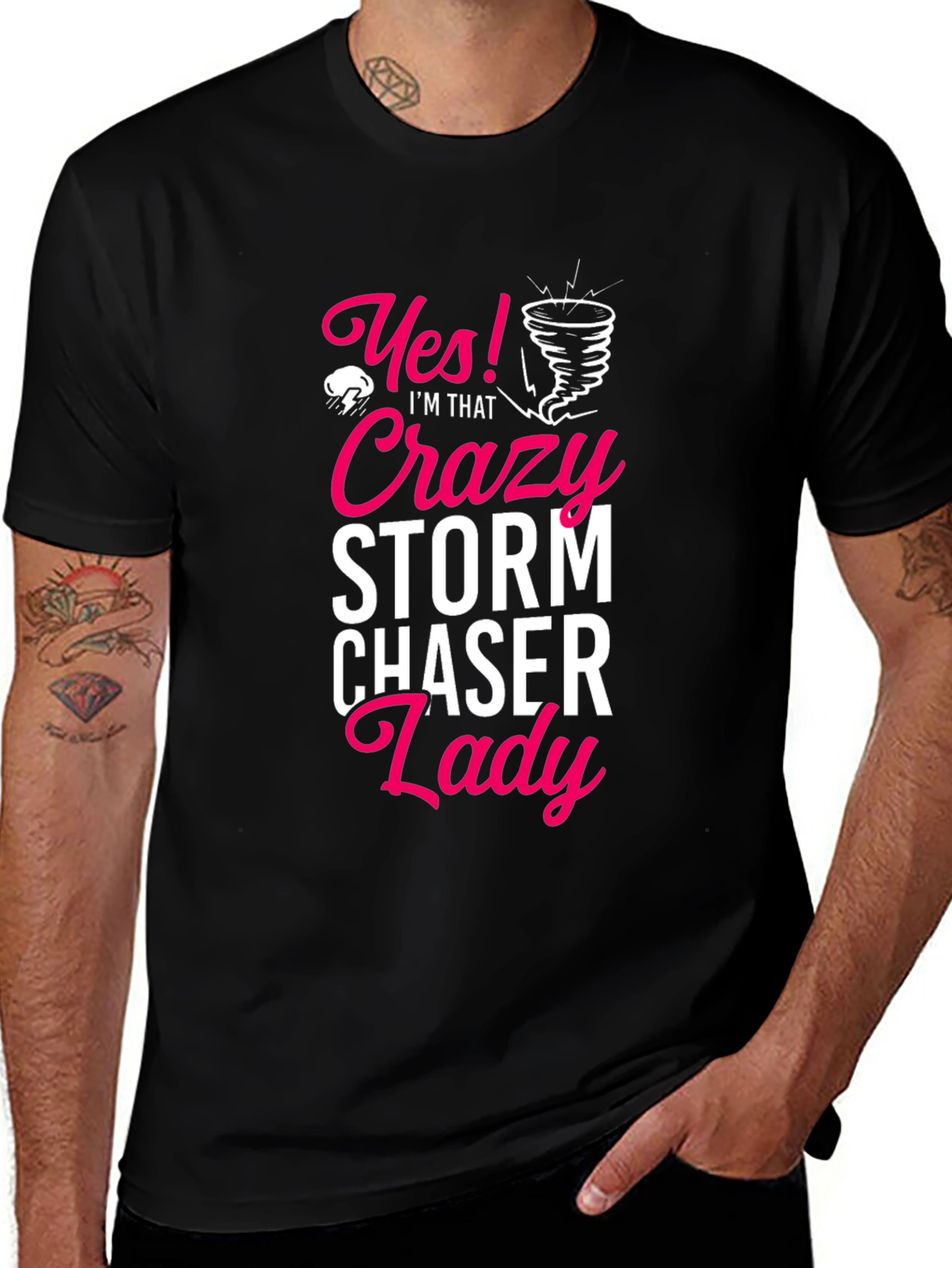 Crazy Storm Chaser Lady Black T-Shirt