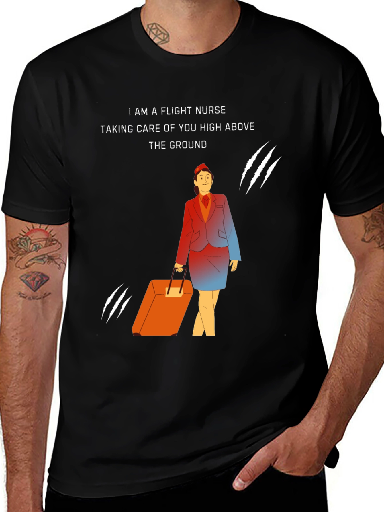Variant 9 of Flight Nurse T-Shirt - Caring High Above the Ground