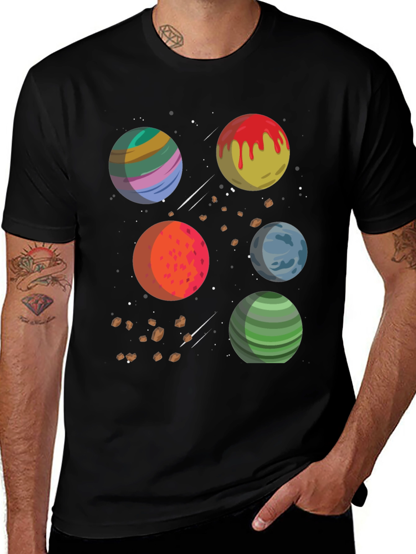 Variant 4 of Planetary Graphic Tee - Stylish Space Design