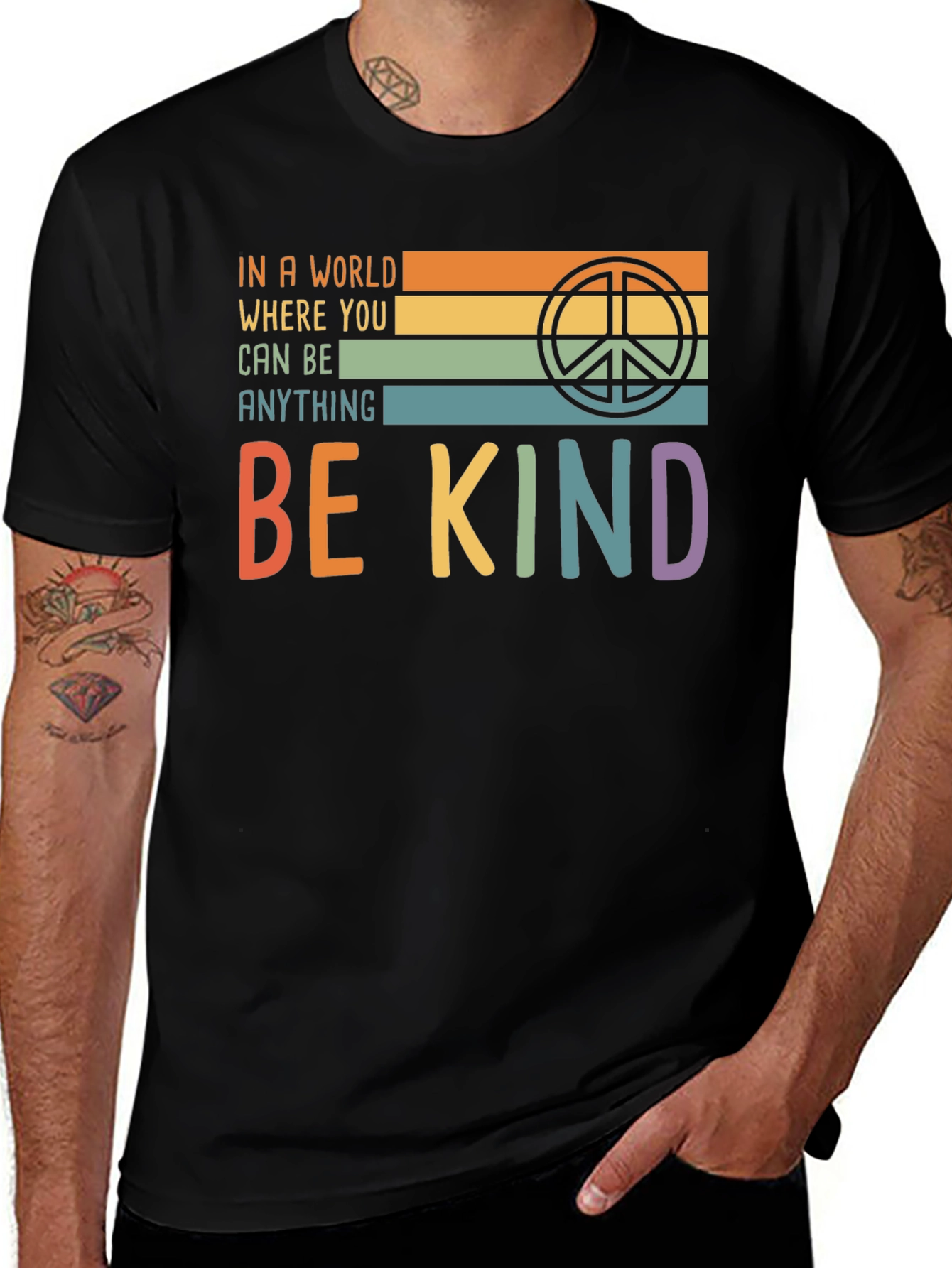 Variant 10 of Be Kind T-Shirt with Retro Peace Symbol
