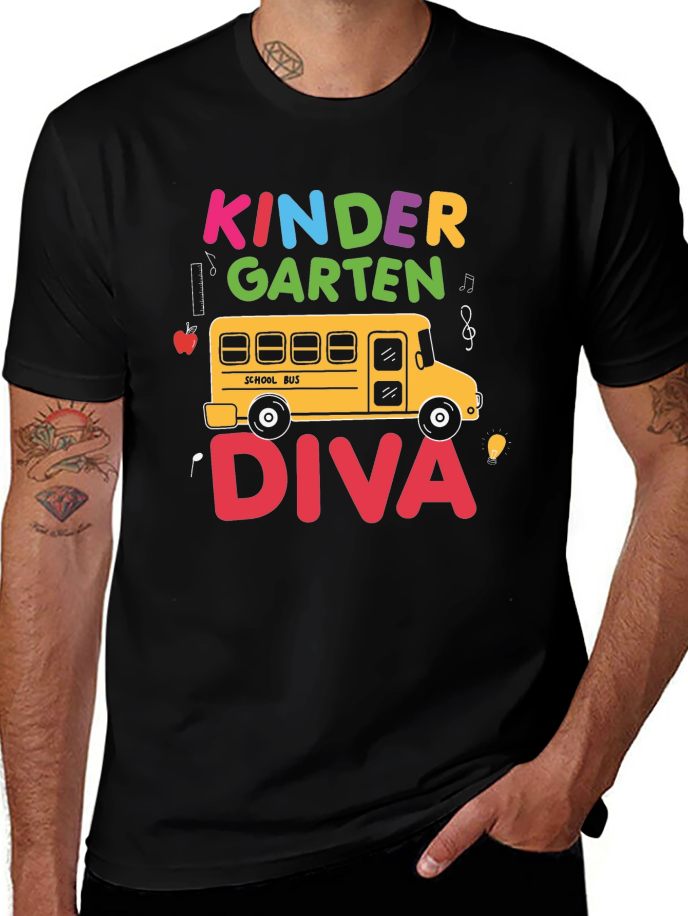 Kindergarten Diva T-Shirt School Bus Tee