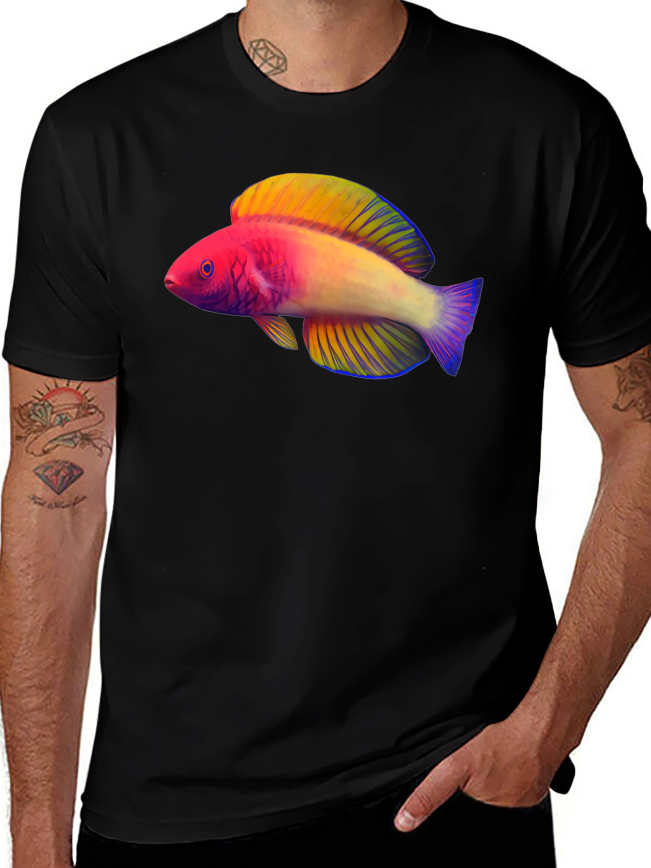 Variant 19 of Colorful Fish Graphic T-Shirt