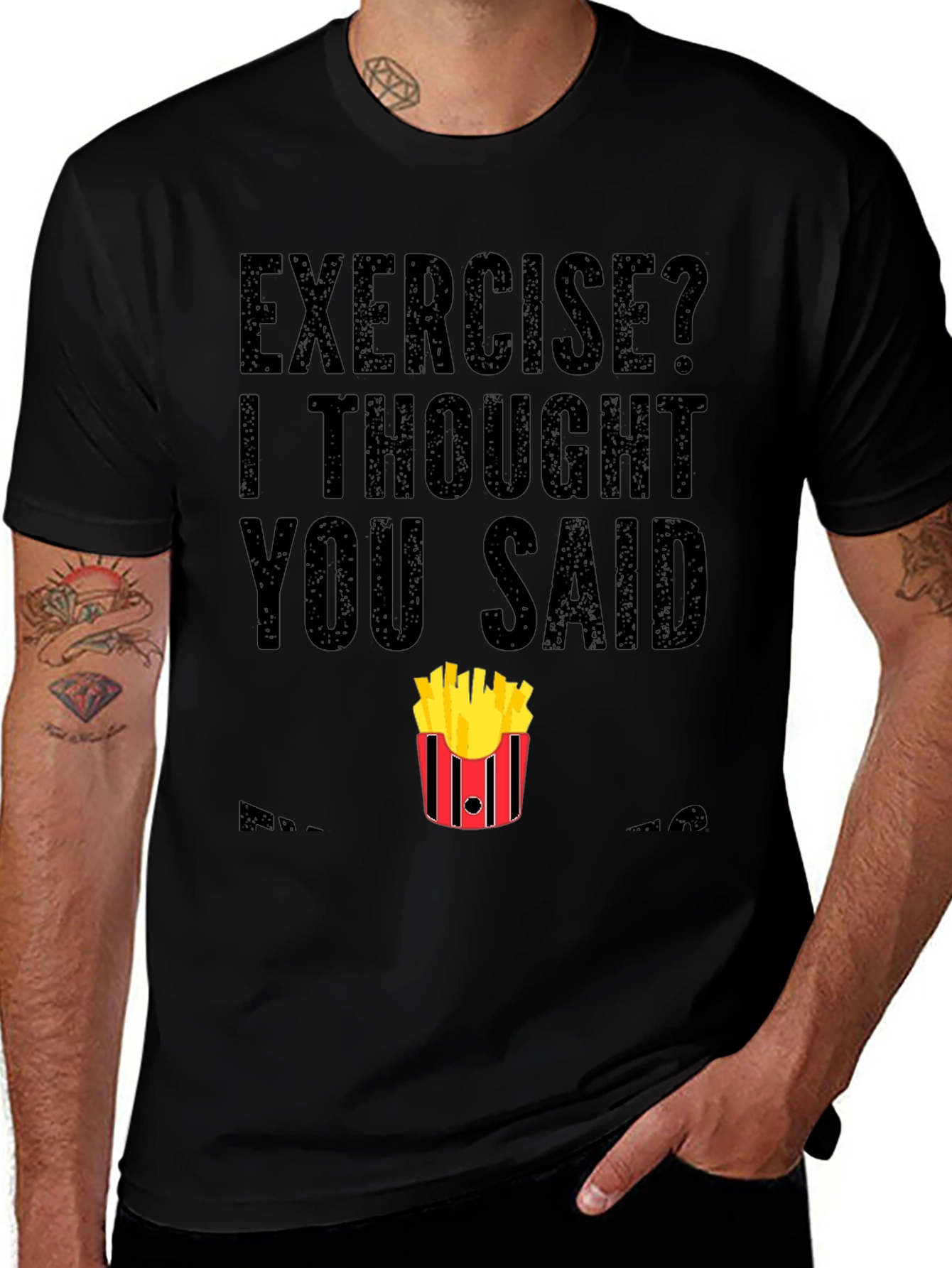 Variant 26 of Exercise? Fries T-Shirt - Funny Foodie Tee