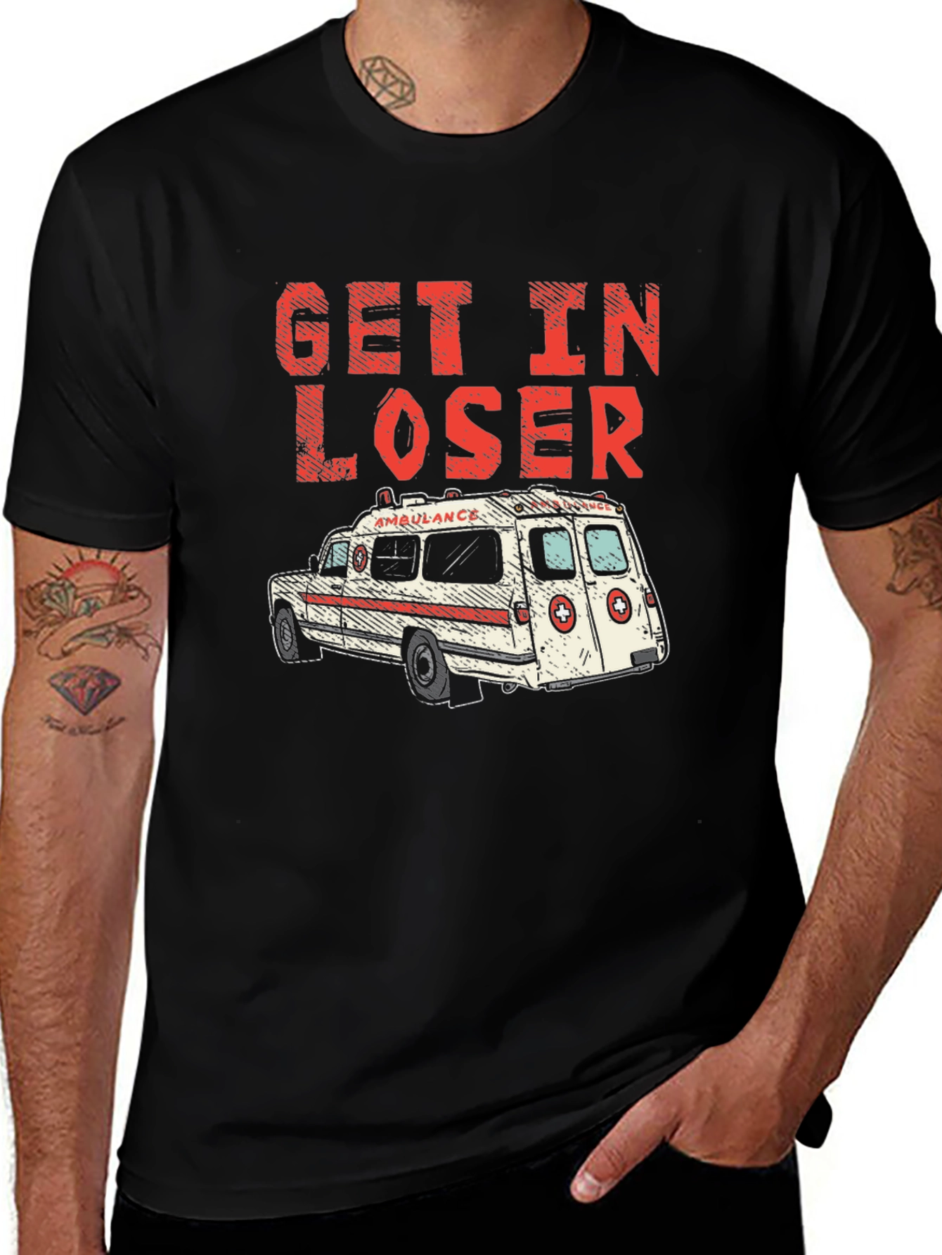 Variant 28 of Get In Loser Ambulance Graphic T-Shirt